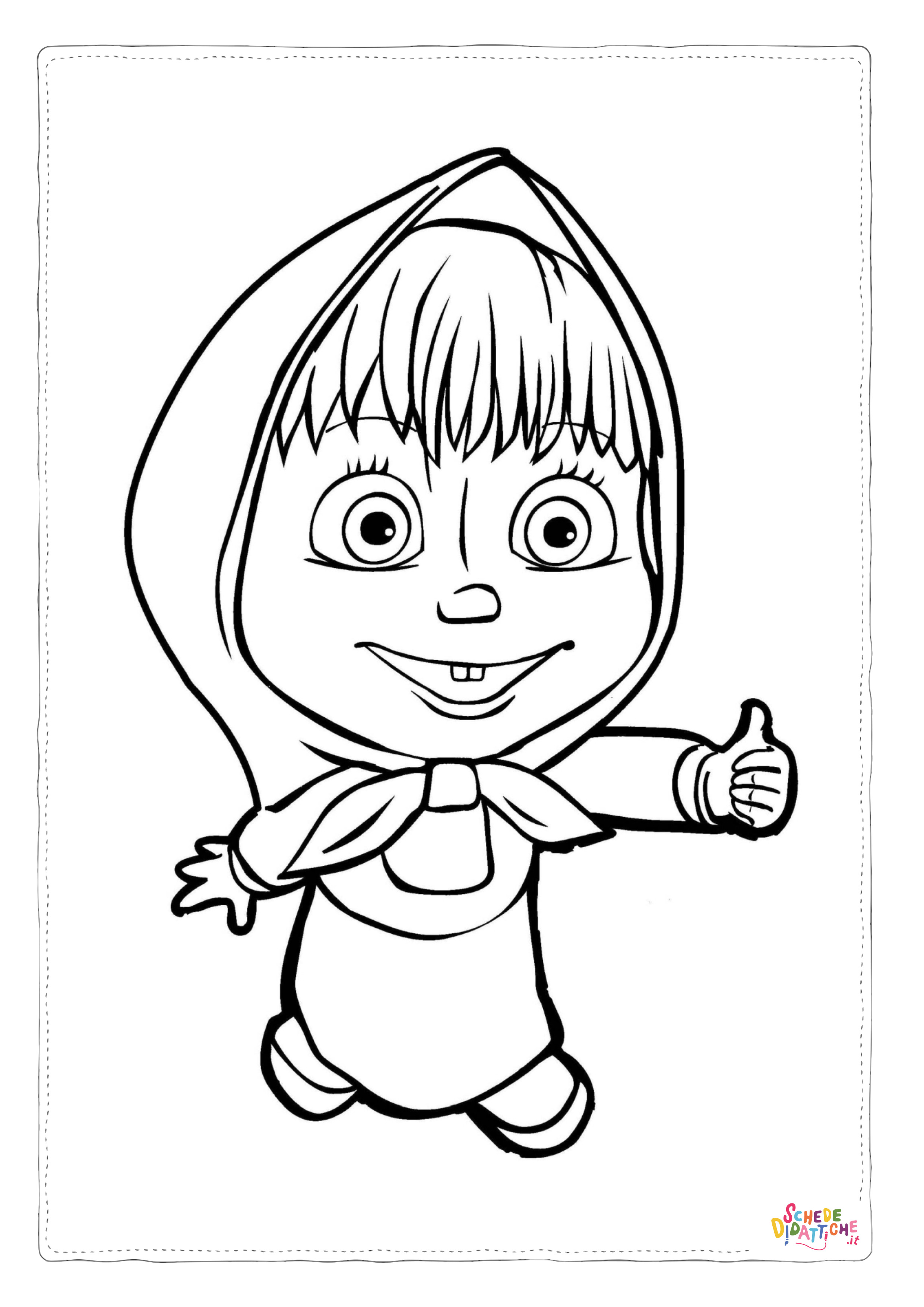 Disegno "Disegno di Masha e Orso da stampare e colorare 89" Disegno di Masha e Orso da stampare e colorare 89