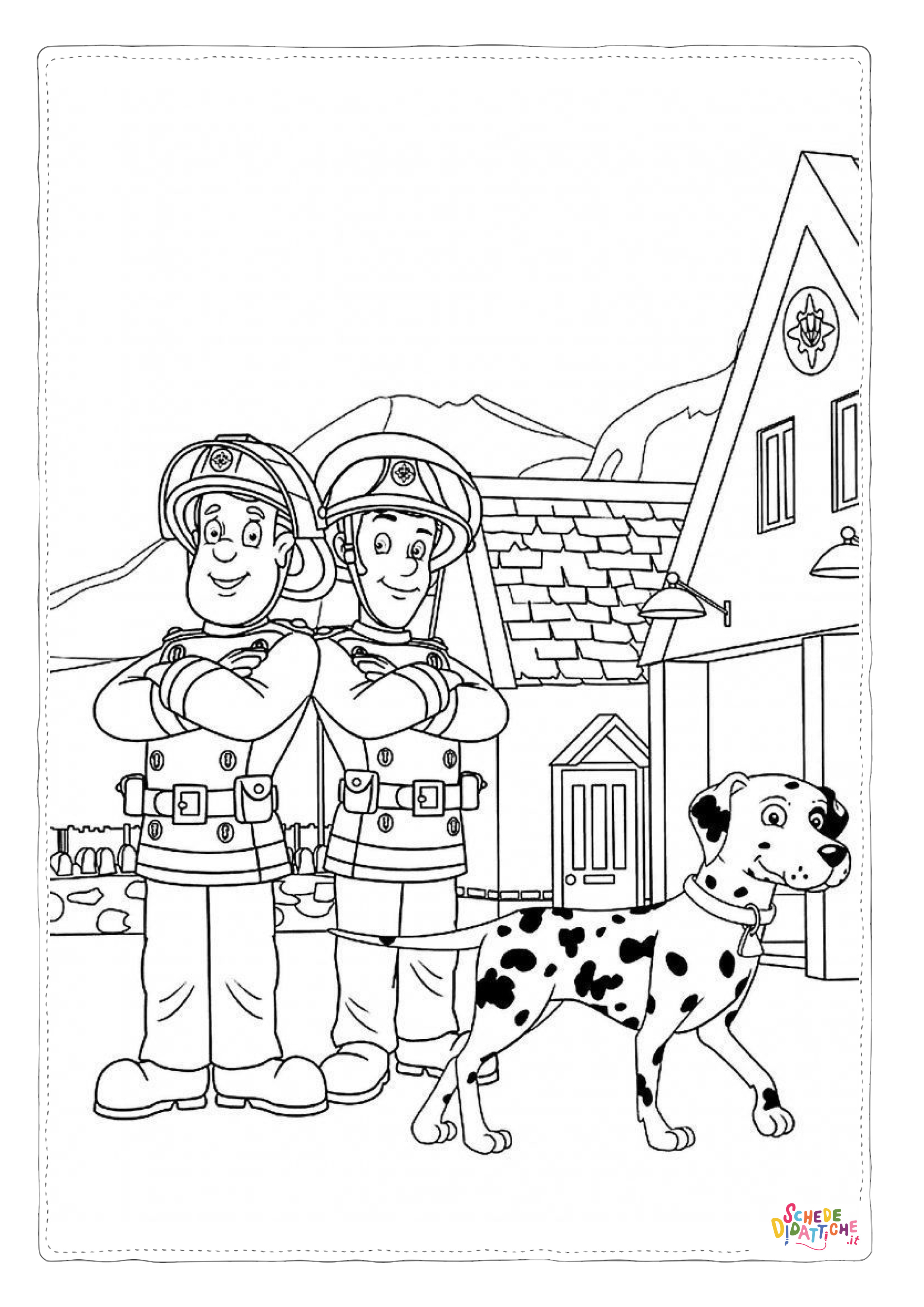 Disegno "Disegno di pompiere da stampare e colorare 78" Disegno di pompiere da stampare e colorare 78