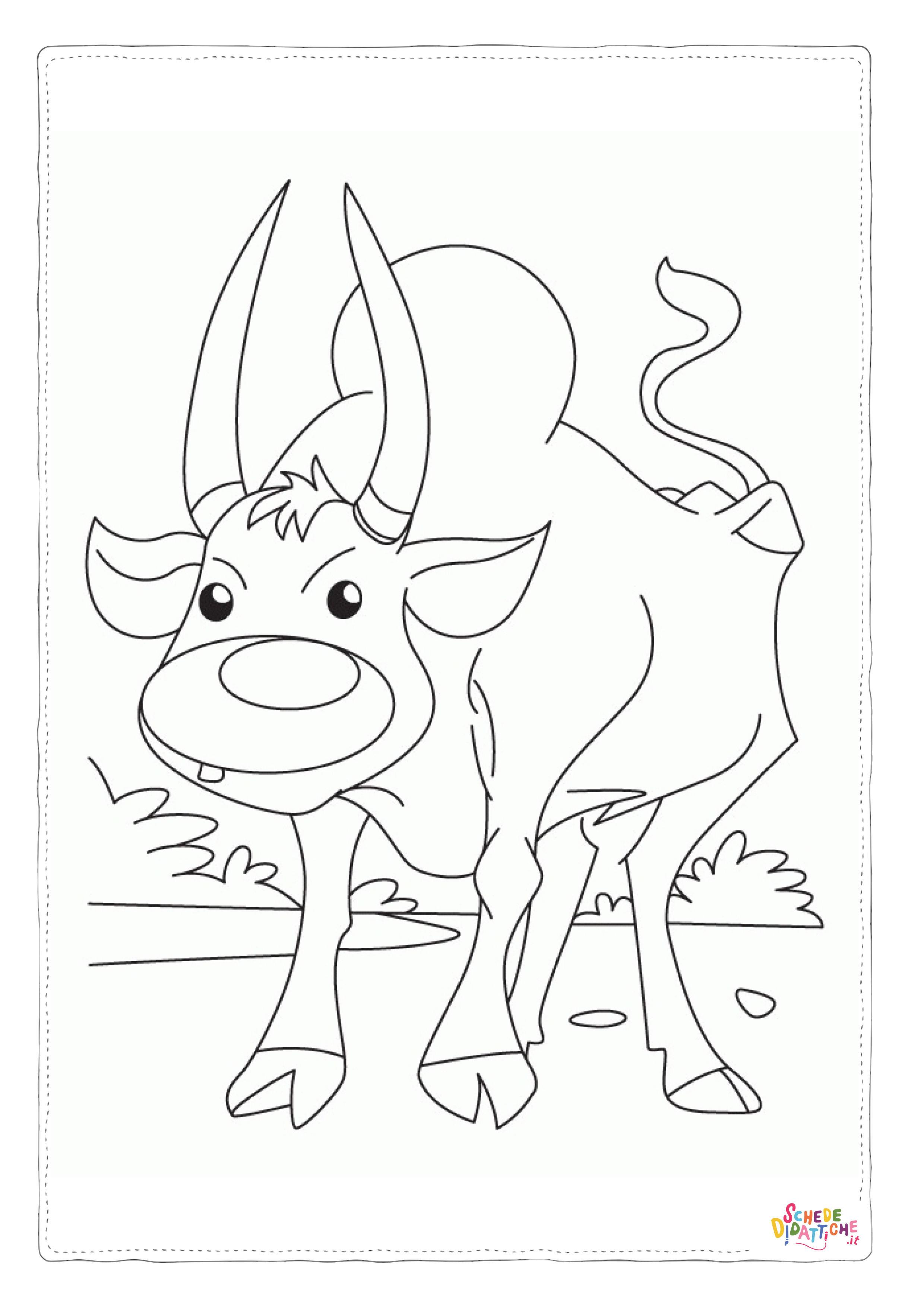 Disegno di toro da stampare e colorare 28