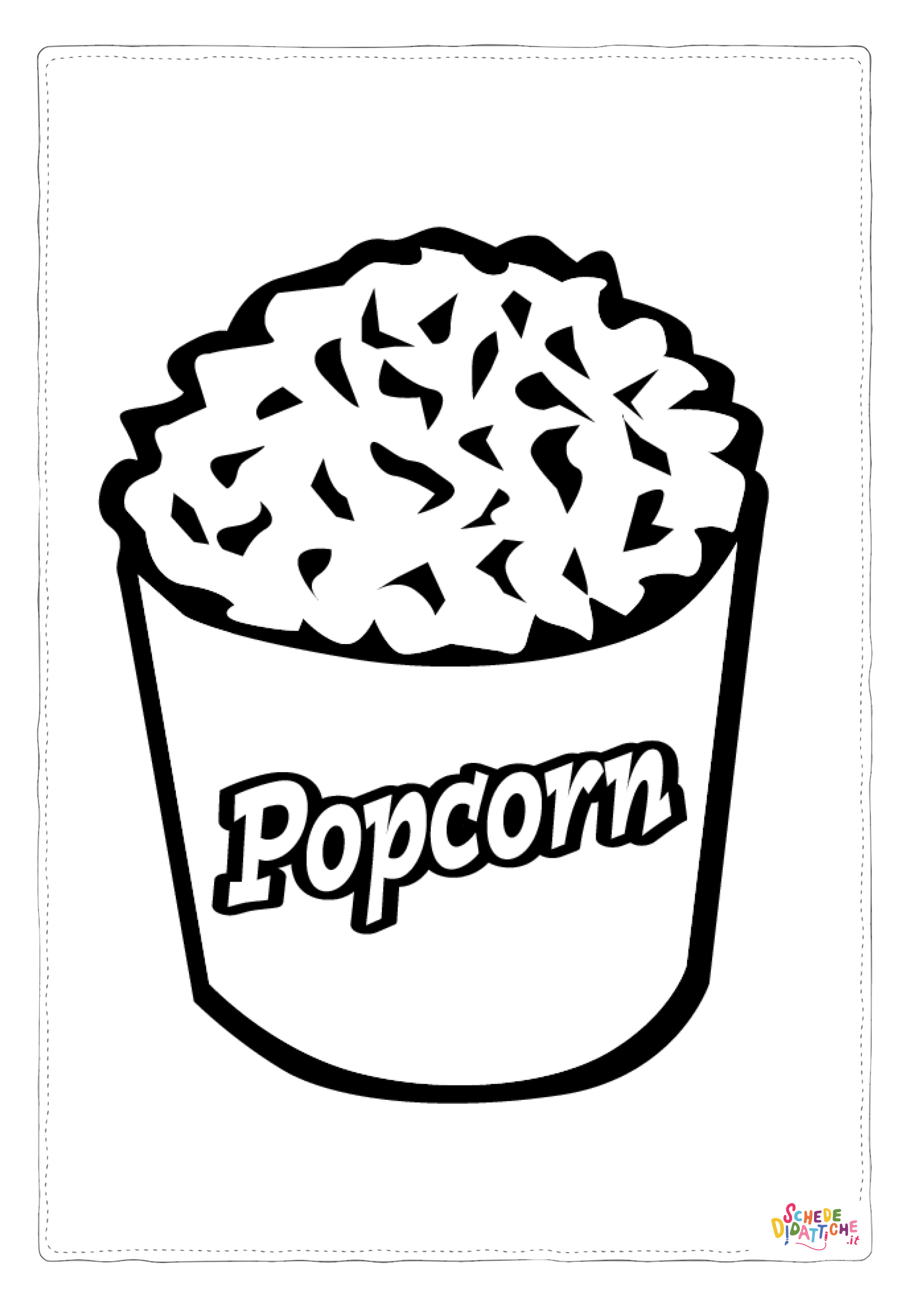 Disegno di pop corn da stampare e colorare 1