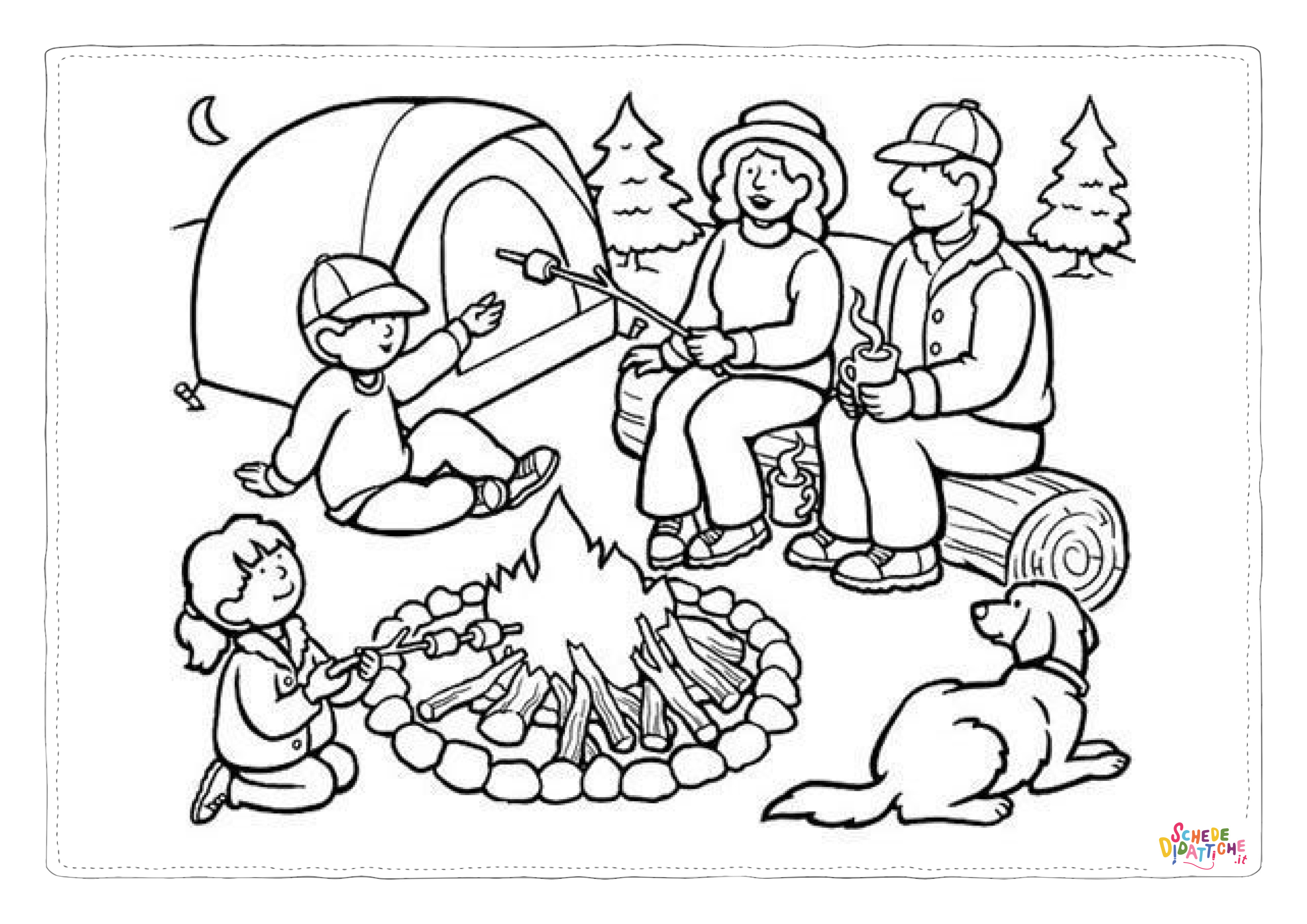 Disegno di campeggio da stampare e colorare 47