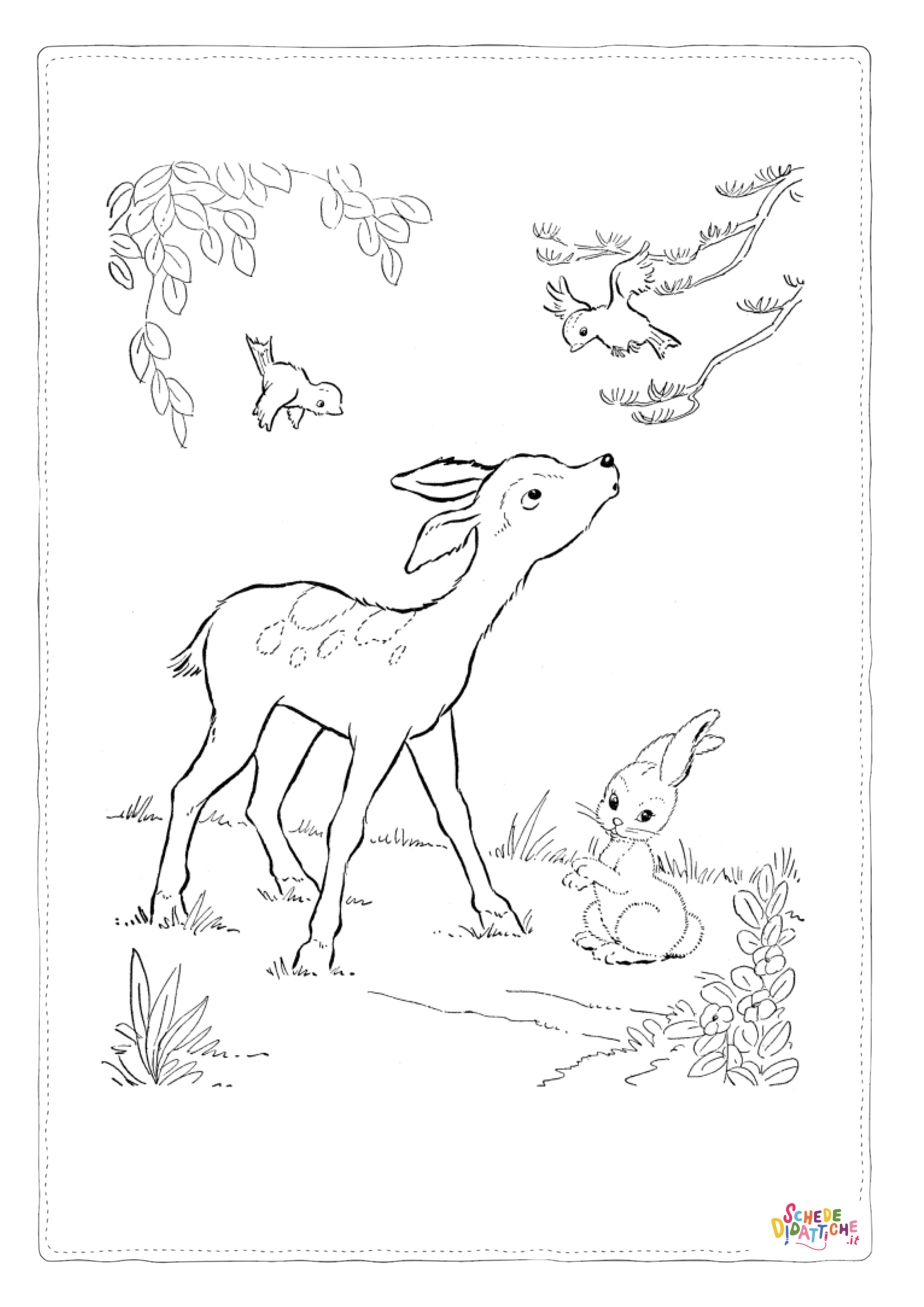 Disegno di Bambi da stampare e colorare 6
