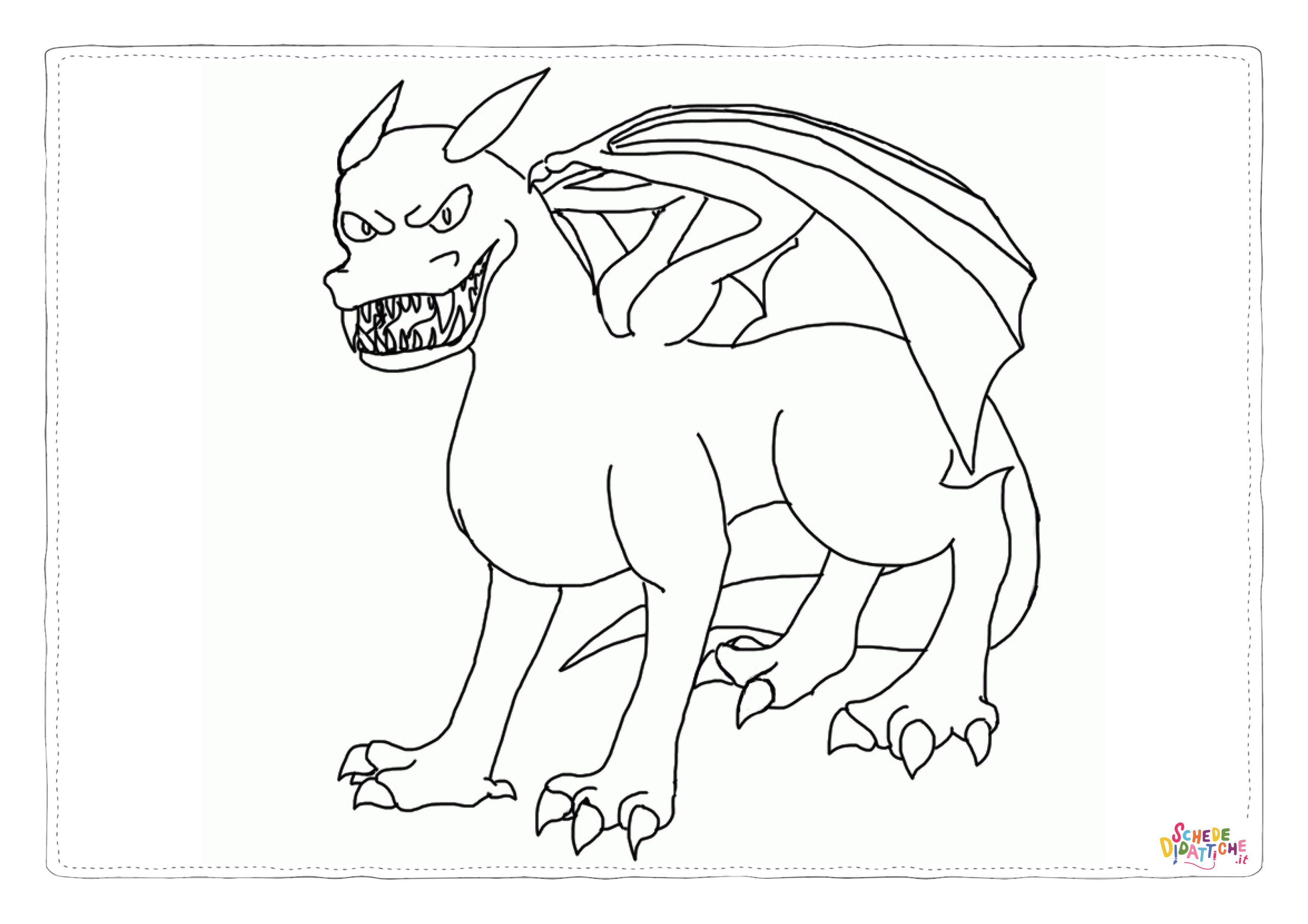 Disegno "Disegno di dragone da stampare e colorare 118" Disegno di dragone da stampare e colorare 118