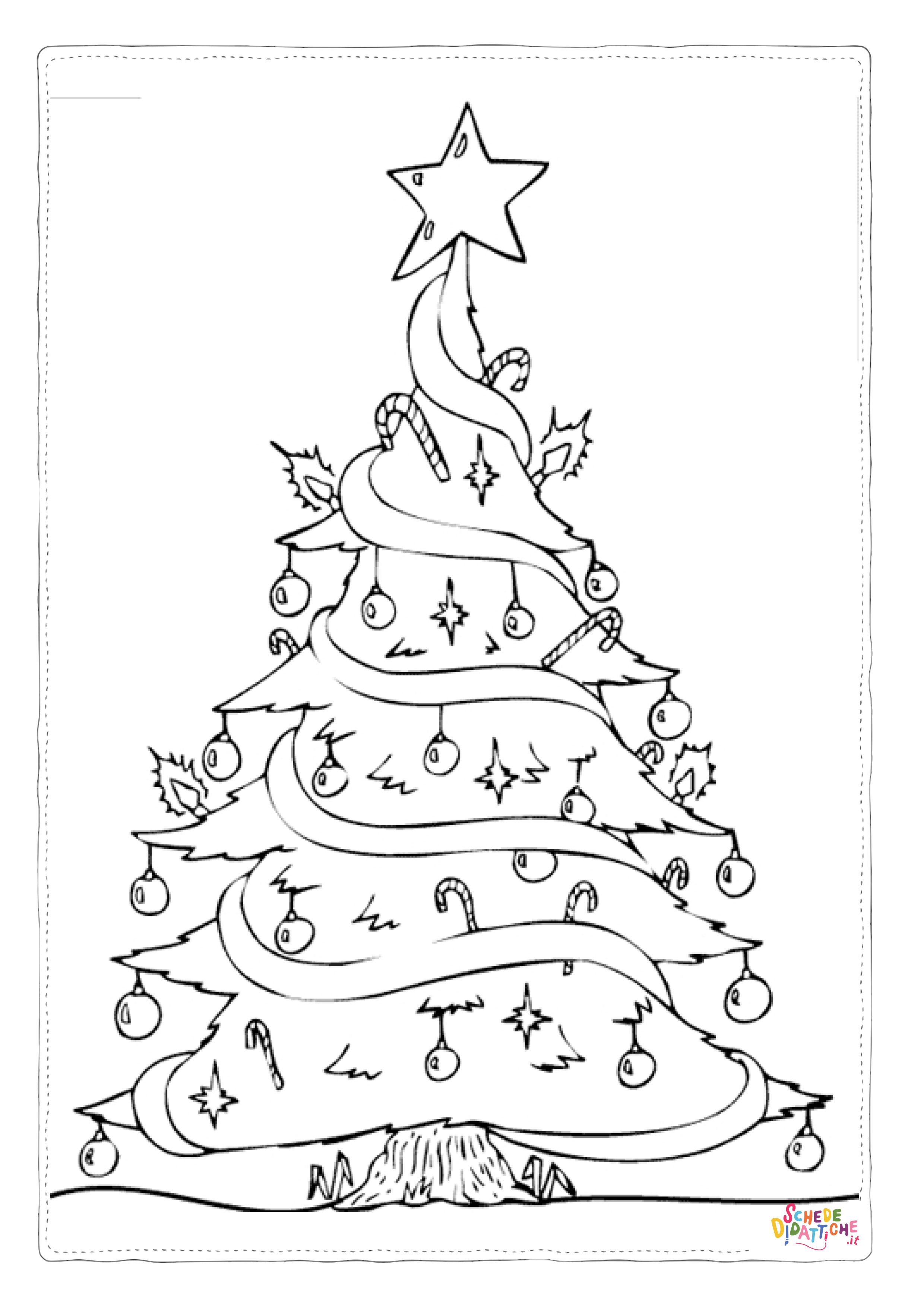 Disegno di albero di Natale da stampare e colorare