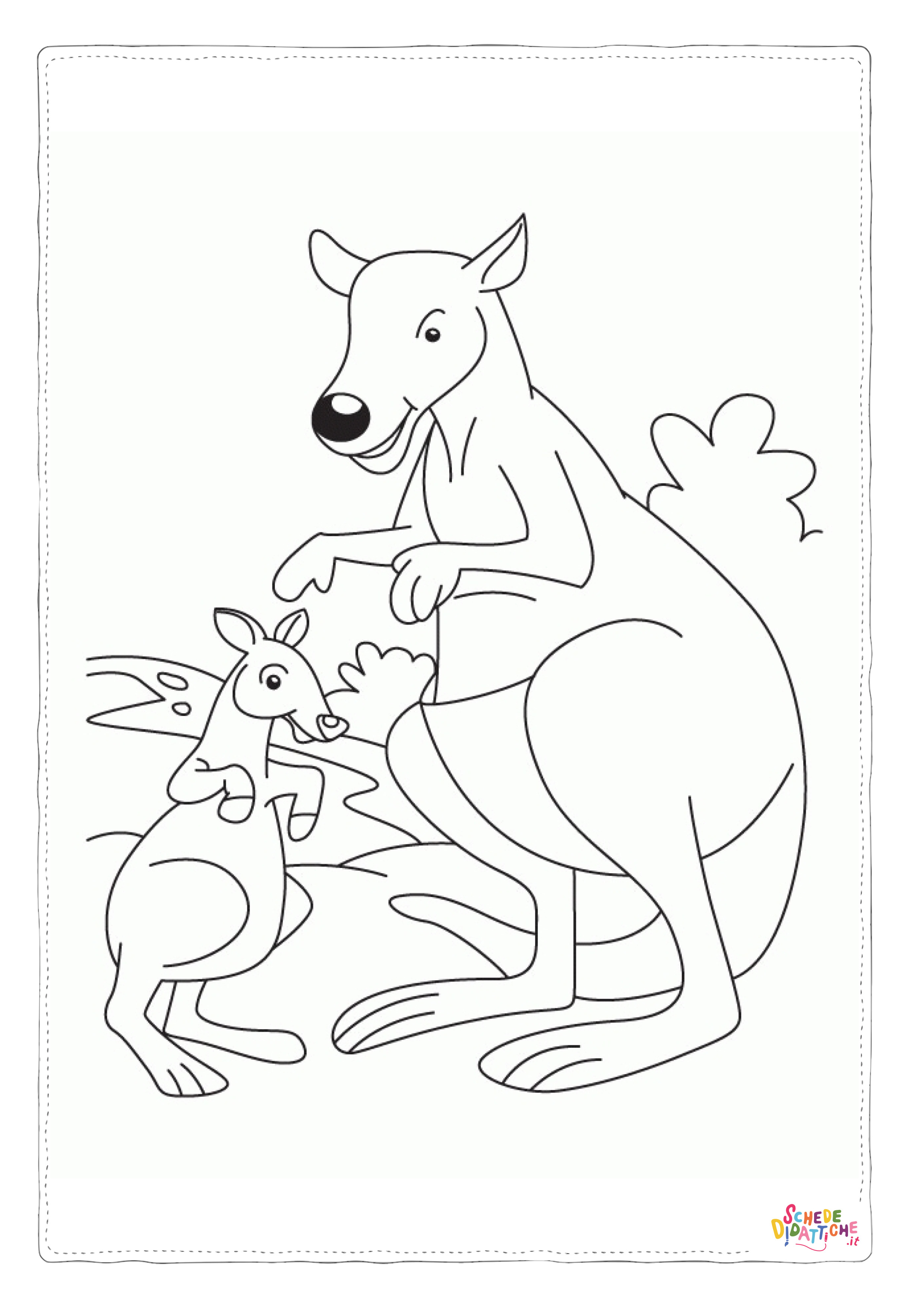 Disegno "Disegno di canguro da stampare e colorare 7" Disegno di canguro da stampare e colorare 7