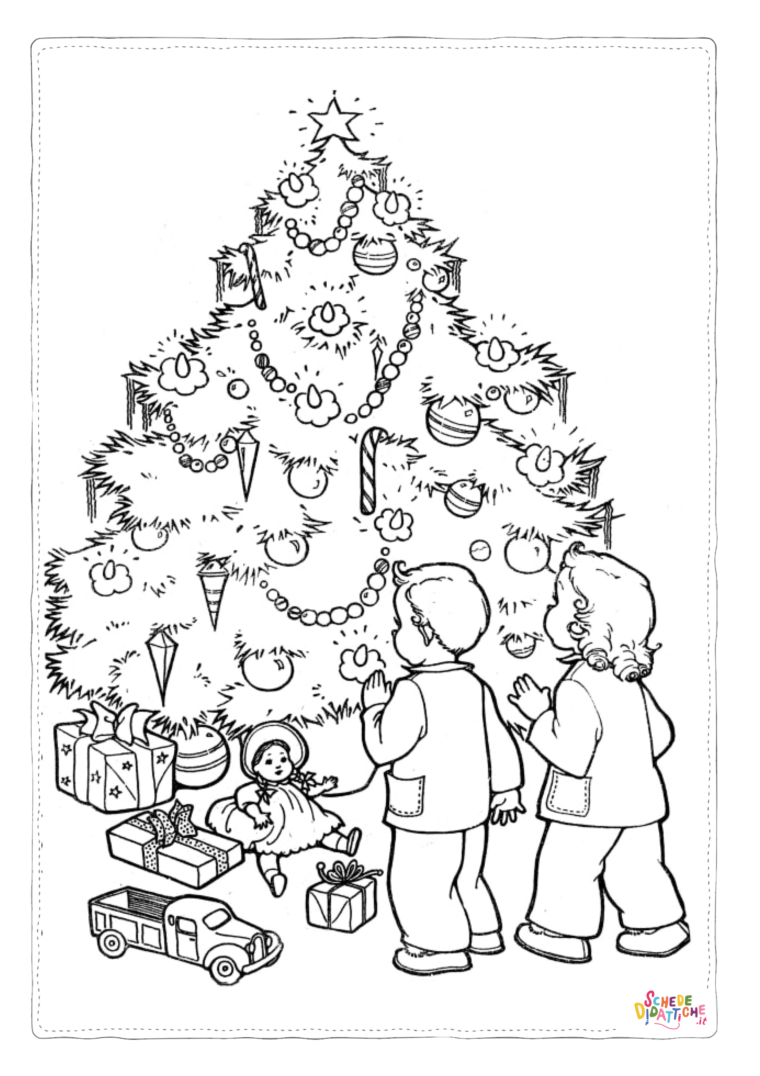 Disegno di albero di Natale da stampare e colorare 178