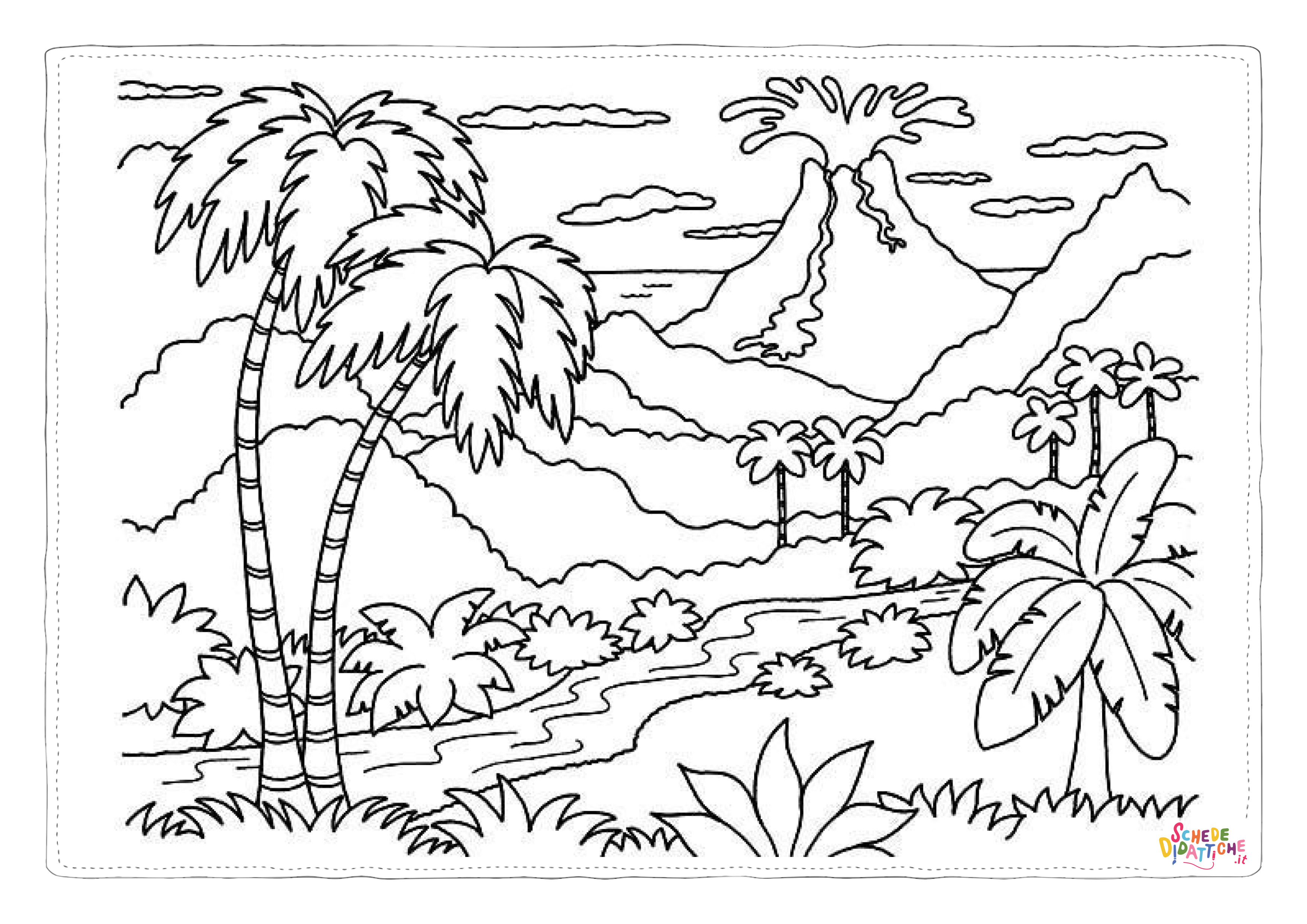 Disegno "Disegno di paesaggio da stampare e colorare 2" Disegno di paesaggio da stampare e colorare 2