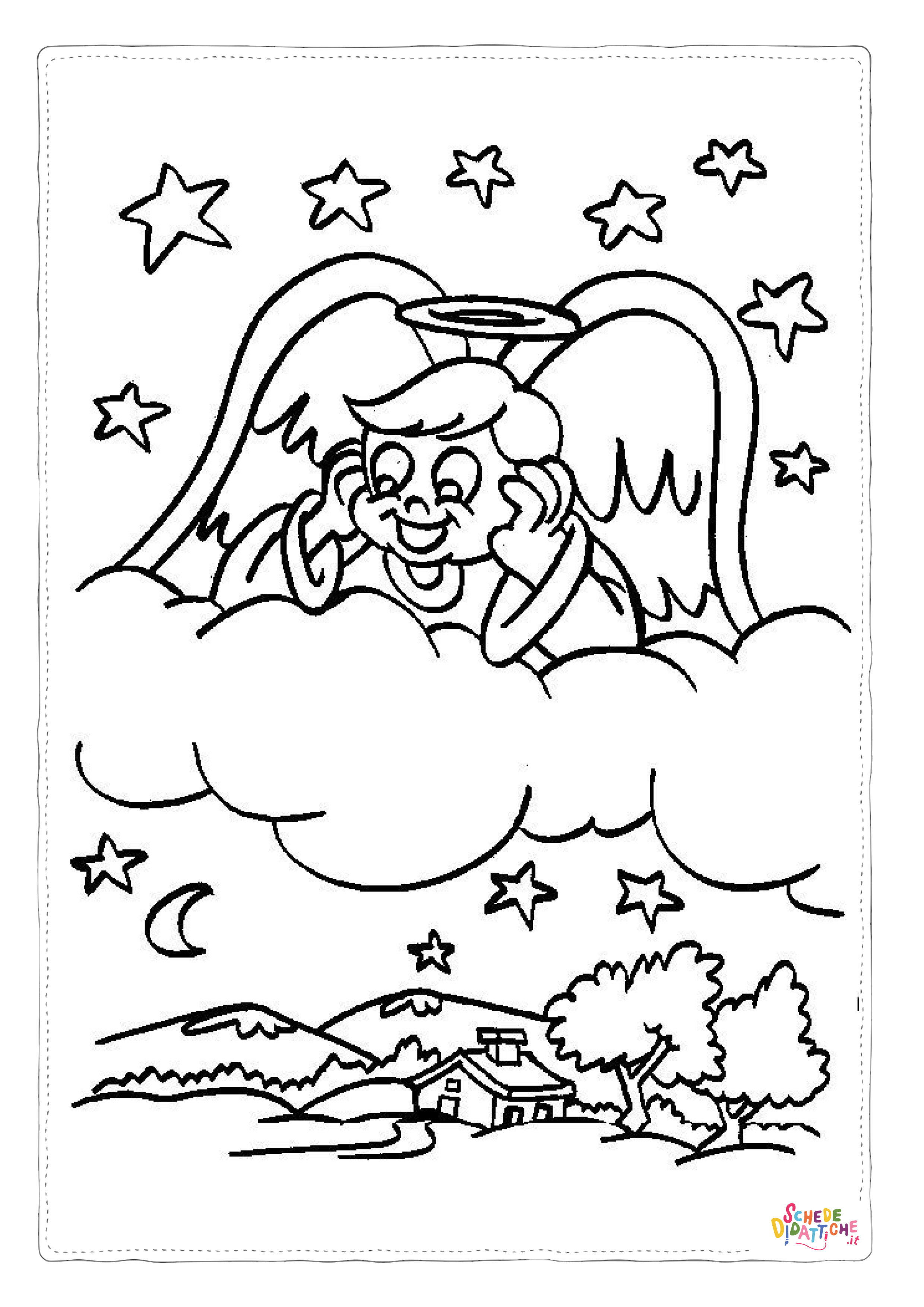 Disegno "Disegno di angelo da stampare e colorare 75" Disegno di angelo da stampare e colorare 75