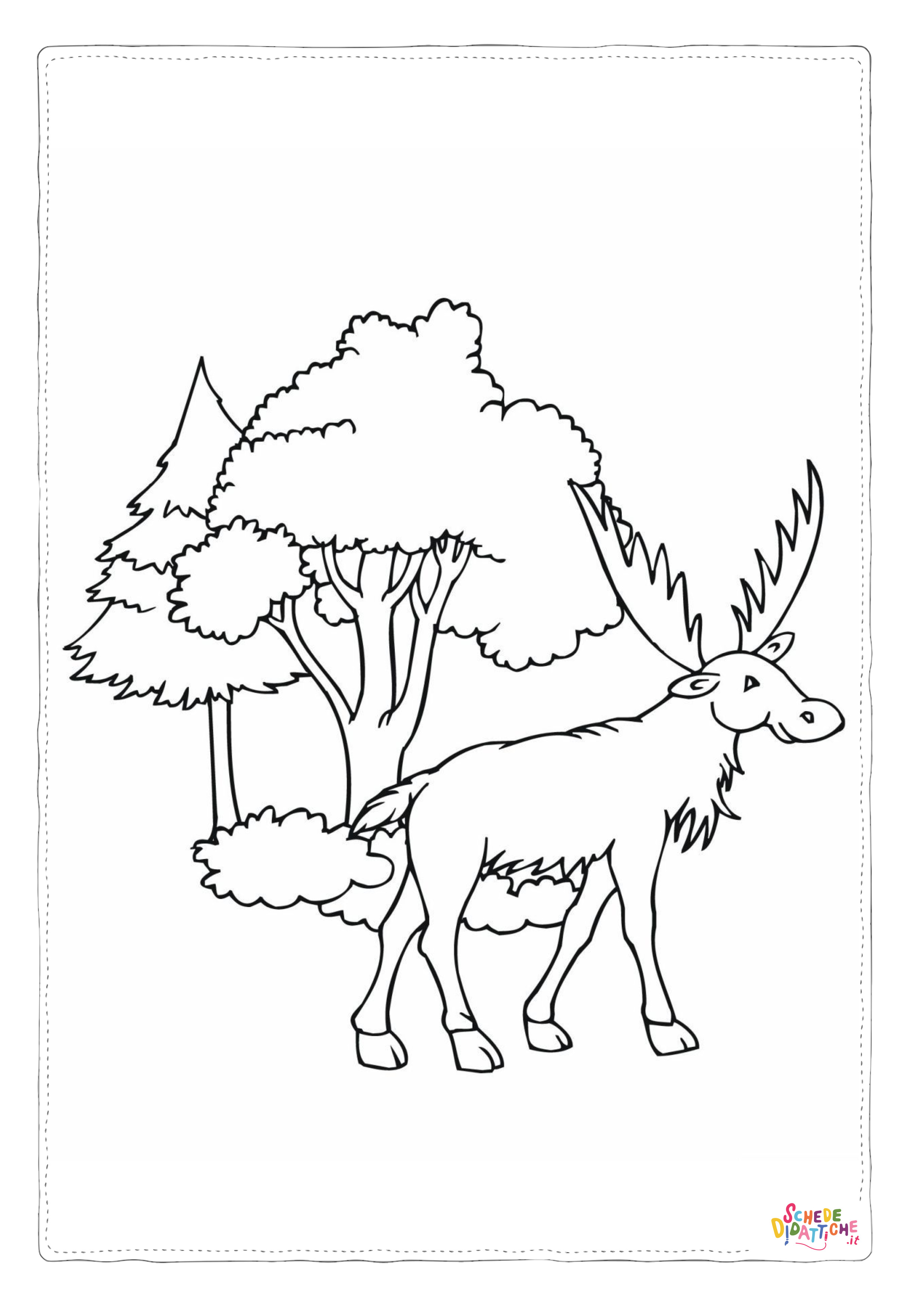 Disegno "Disegno di alce da stampare e colorare 19" Disegno di alce da stampare e colorare 19