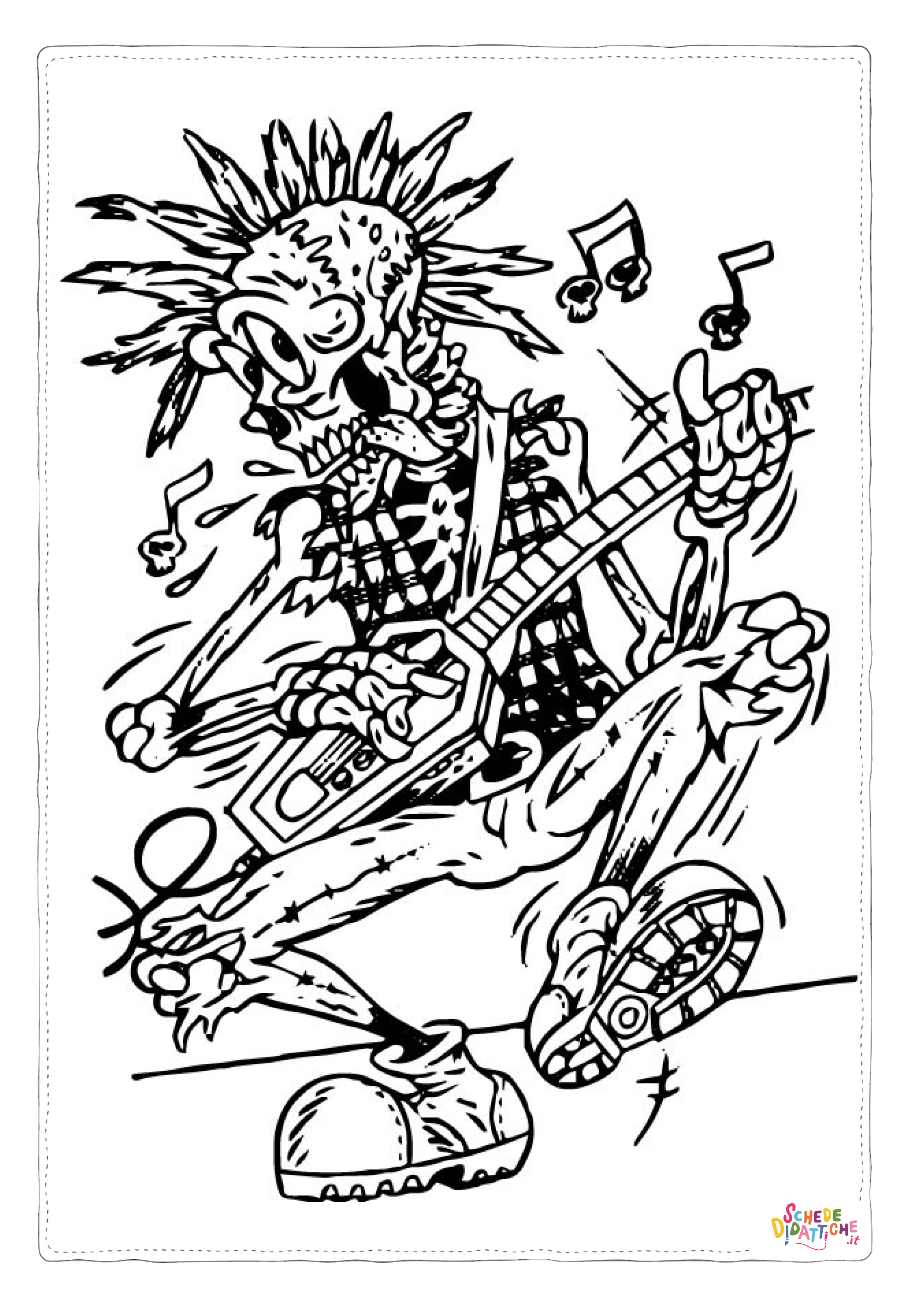 Disegno "Disegno di teschio e scheletro da stampare e colorare 29" Disegno di teschio e scheletro da stampare e colorare 29