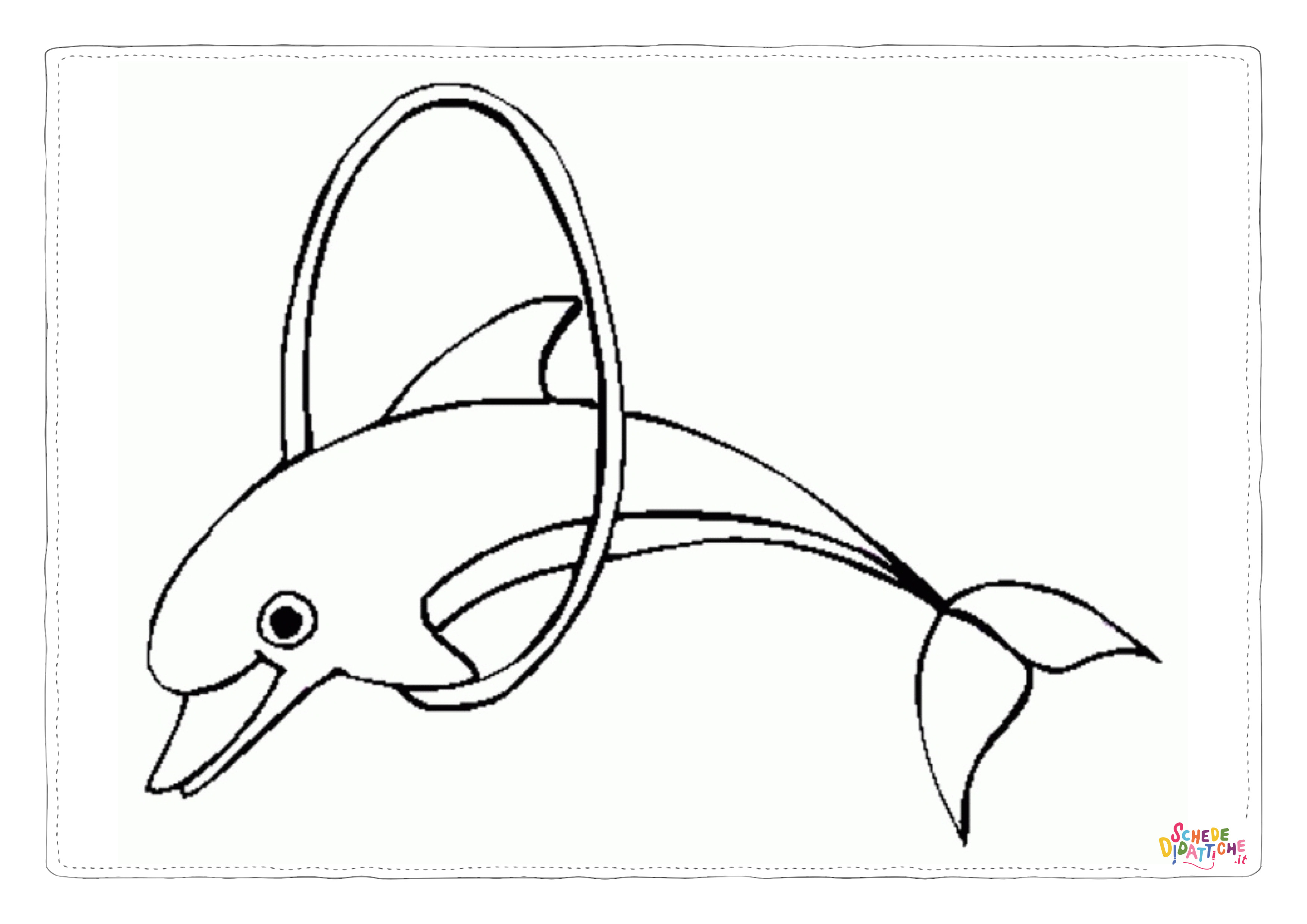 Disegno "Disegno di delfino da stampare e colorare 66" Disegno di delfino da stampare e colorare 66