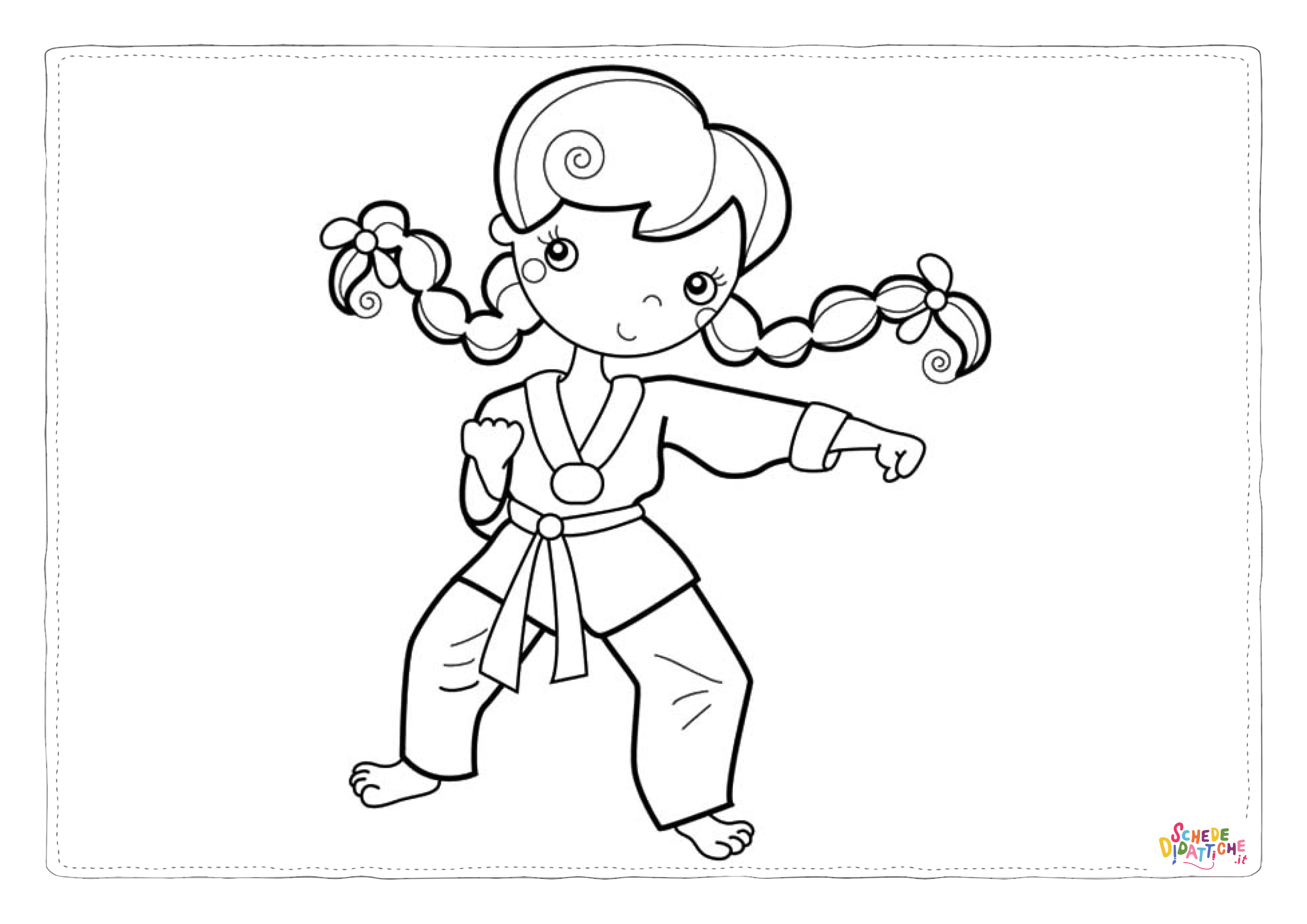 Disegno di karate da stampare e colorare 2