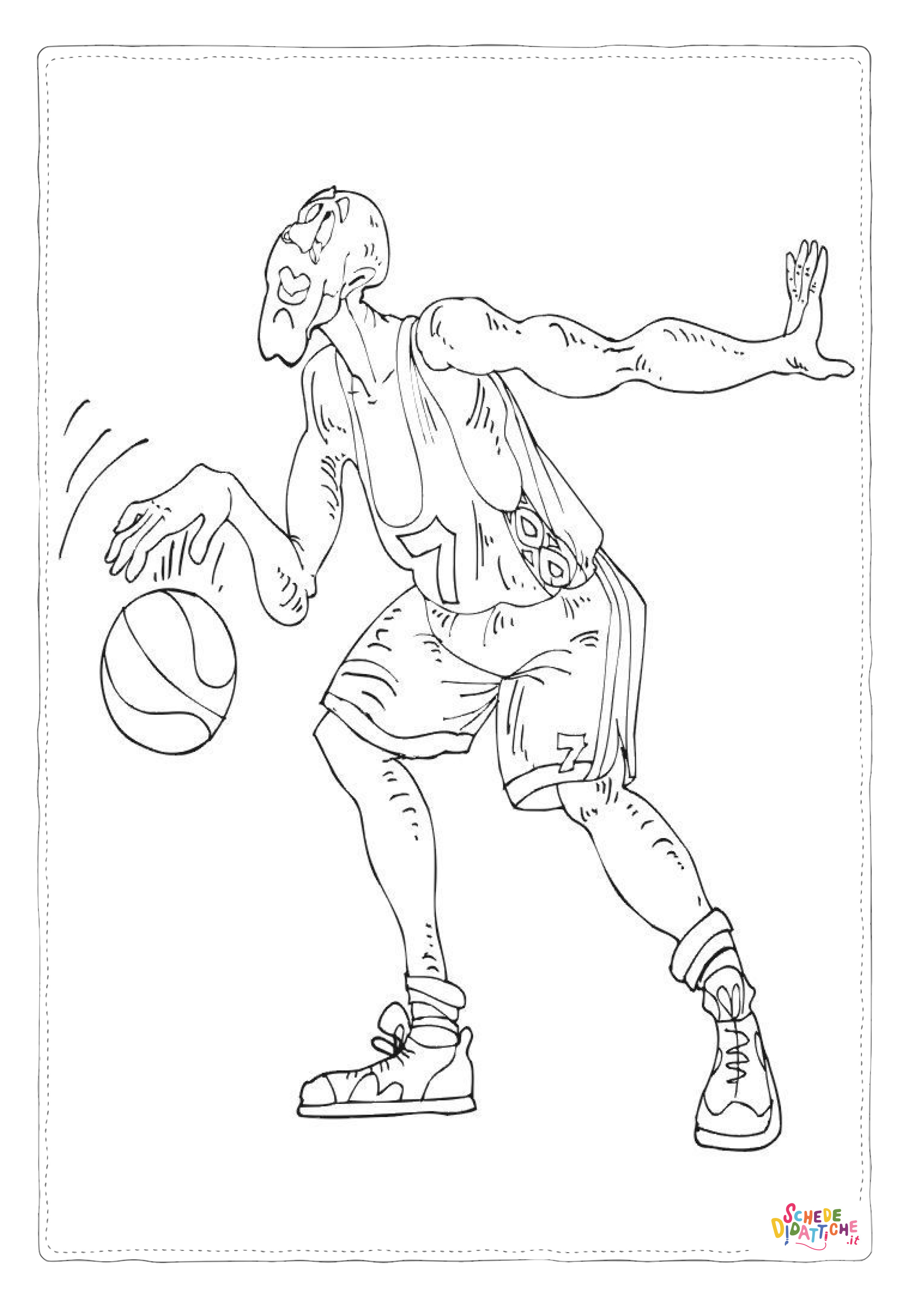 Disegno "Disegno di basket da stampare e colorare 11" Disegno di basket da stampare e colorare 11