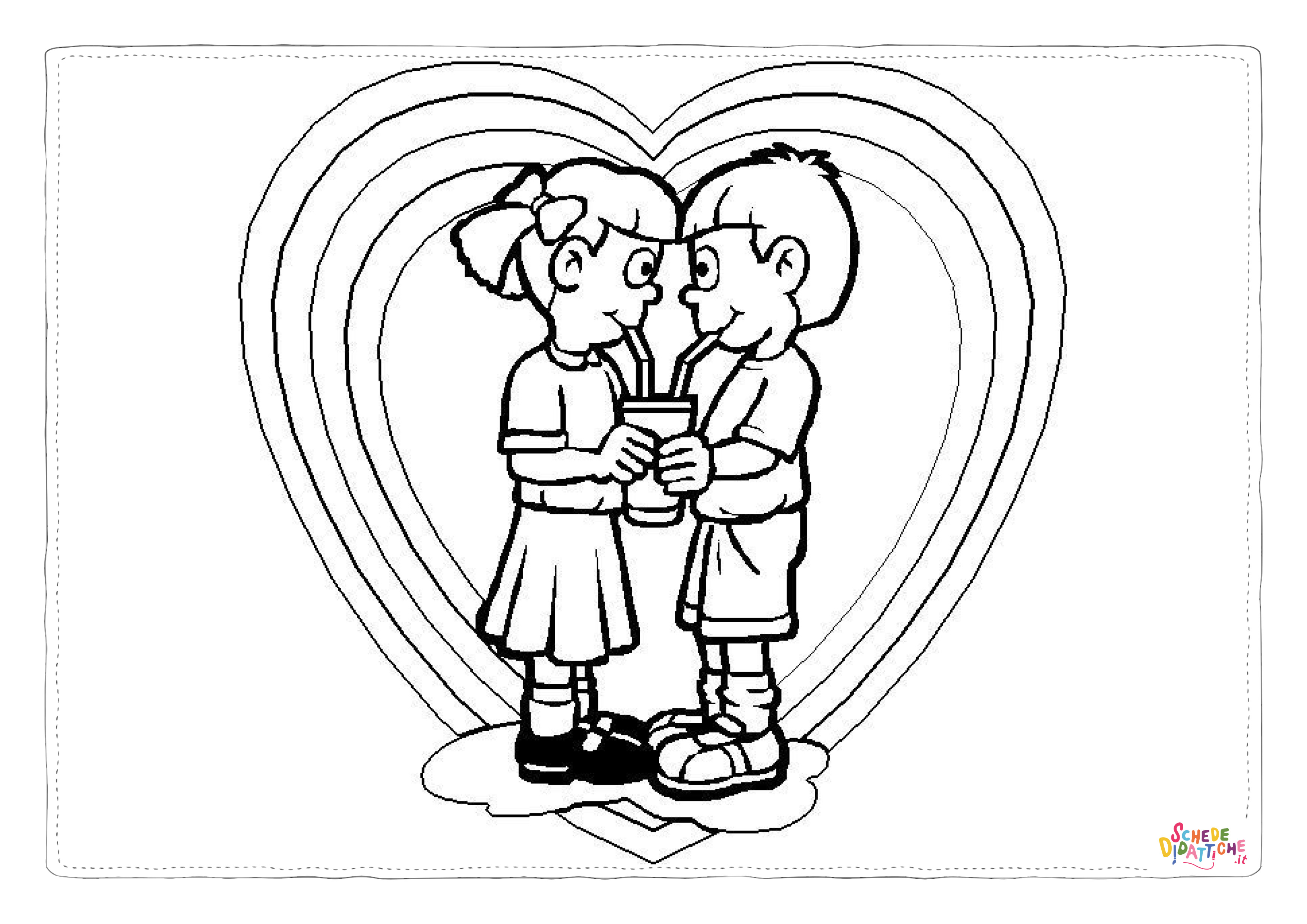 Disegno "Disegno di San Valentino da stampare e colorare 122" Disegno di San Valentino da stampare e colorare 122