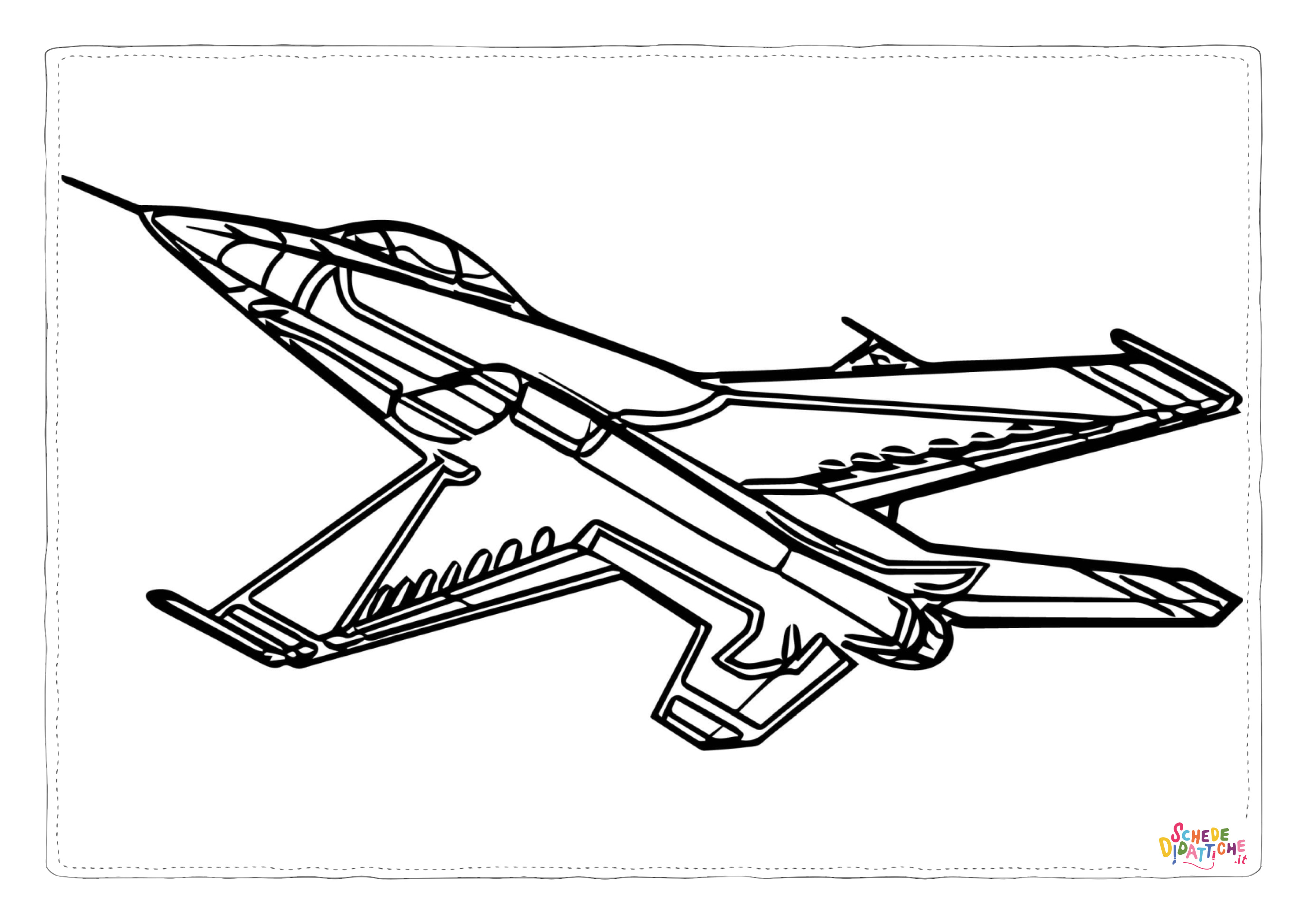 Disegno di aereo militare da stampare e colorare 65