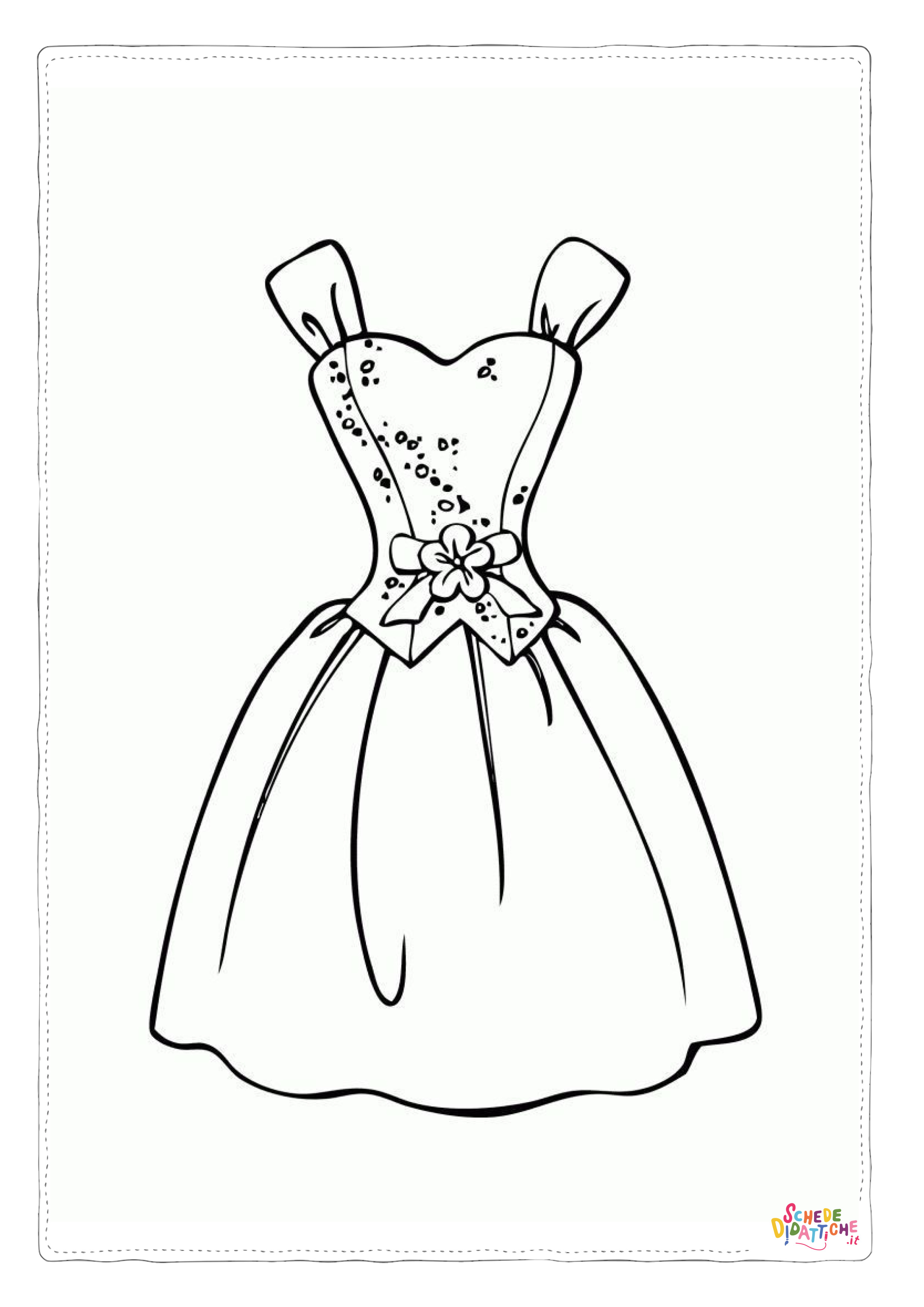 Disegno "Disegno di vestito da donna da stampare e colorare 24" Disegno di vestito da donna da stampare e colorare 24