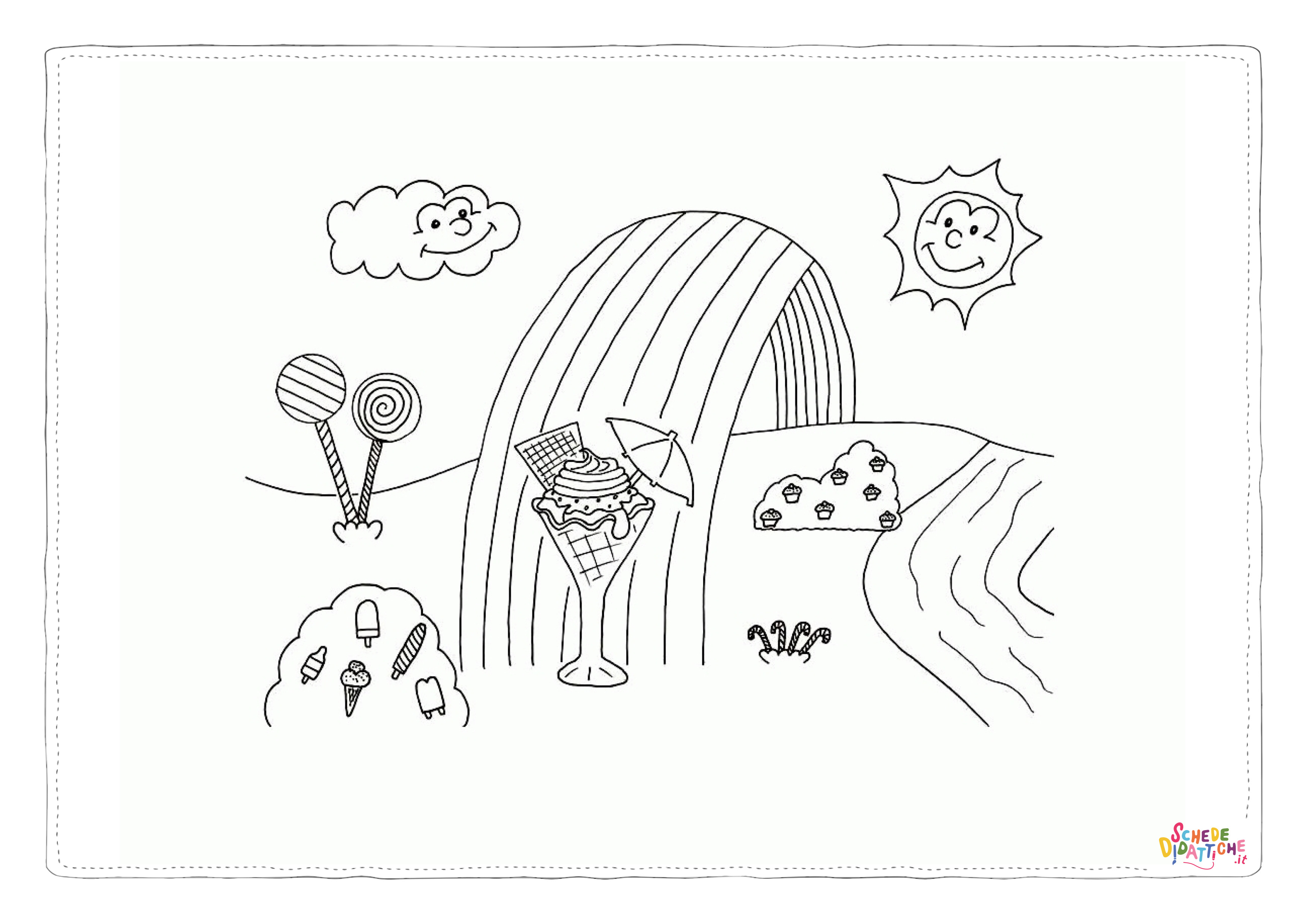 Disegno "Disegno di arcobaleno da stampare e colorare 21" Disegno di arcobaleno da stampare e colorare 21