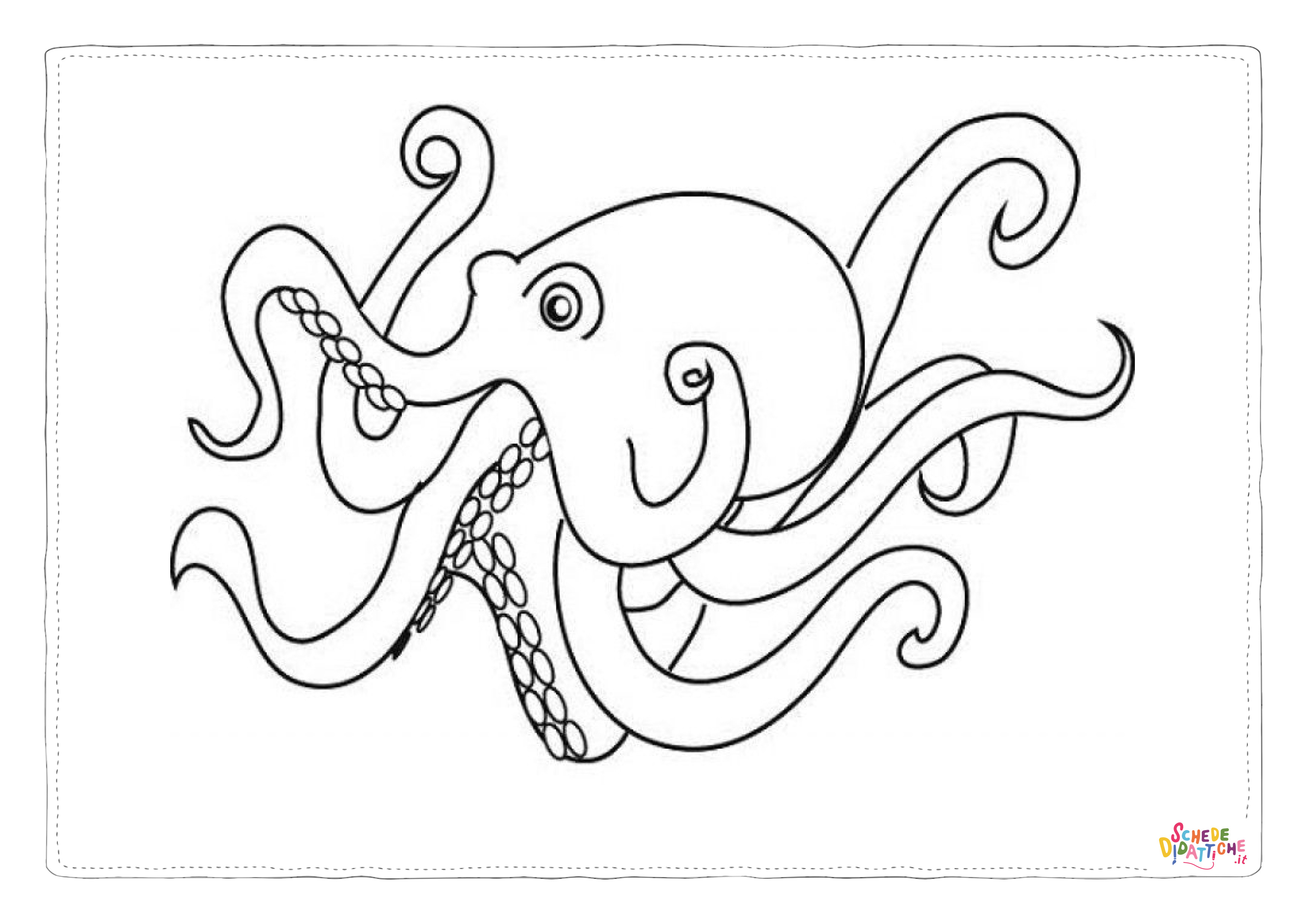Disegno "Disegno di polpo da stampare e colorare 16" Disegno di polpo da stampare e colorare 16