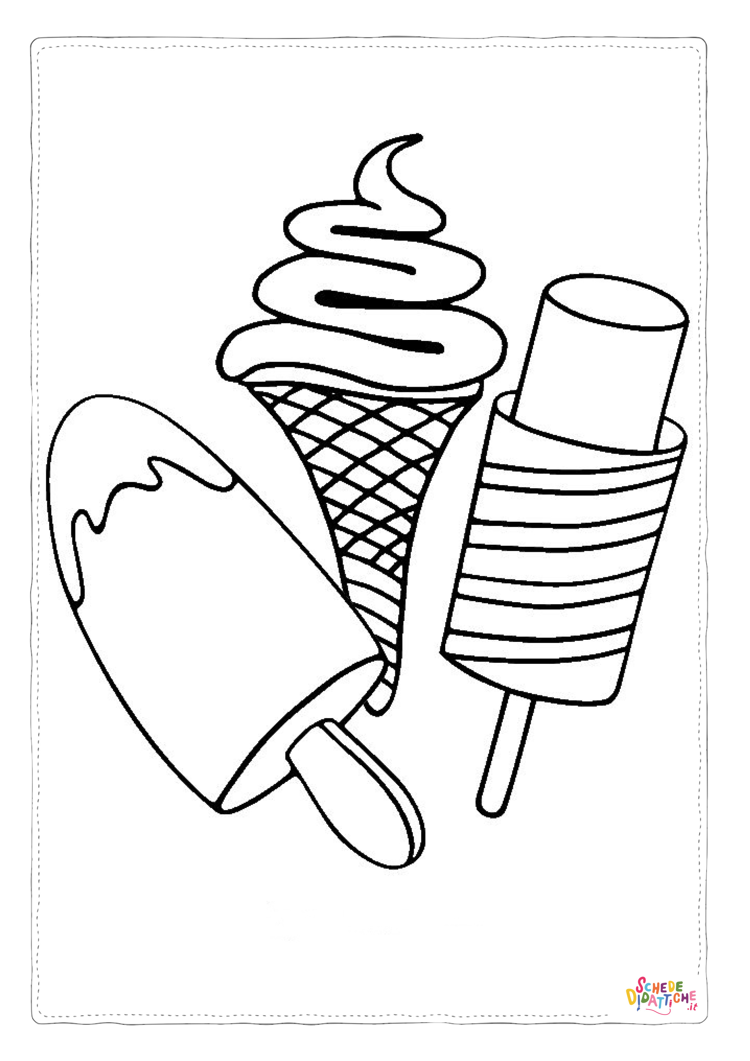 Disegno "Disegno di gelato da stampare e colorare 52" Disegno di gelato da stampare e colorare 52