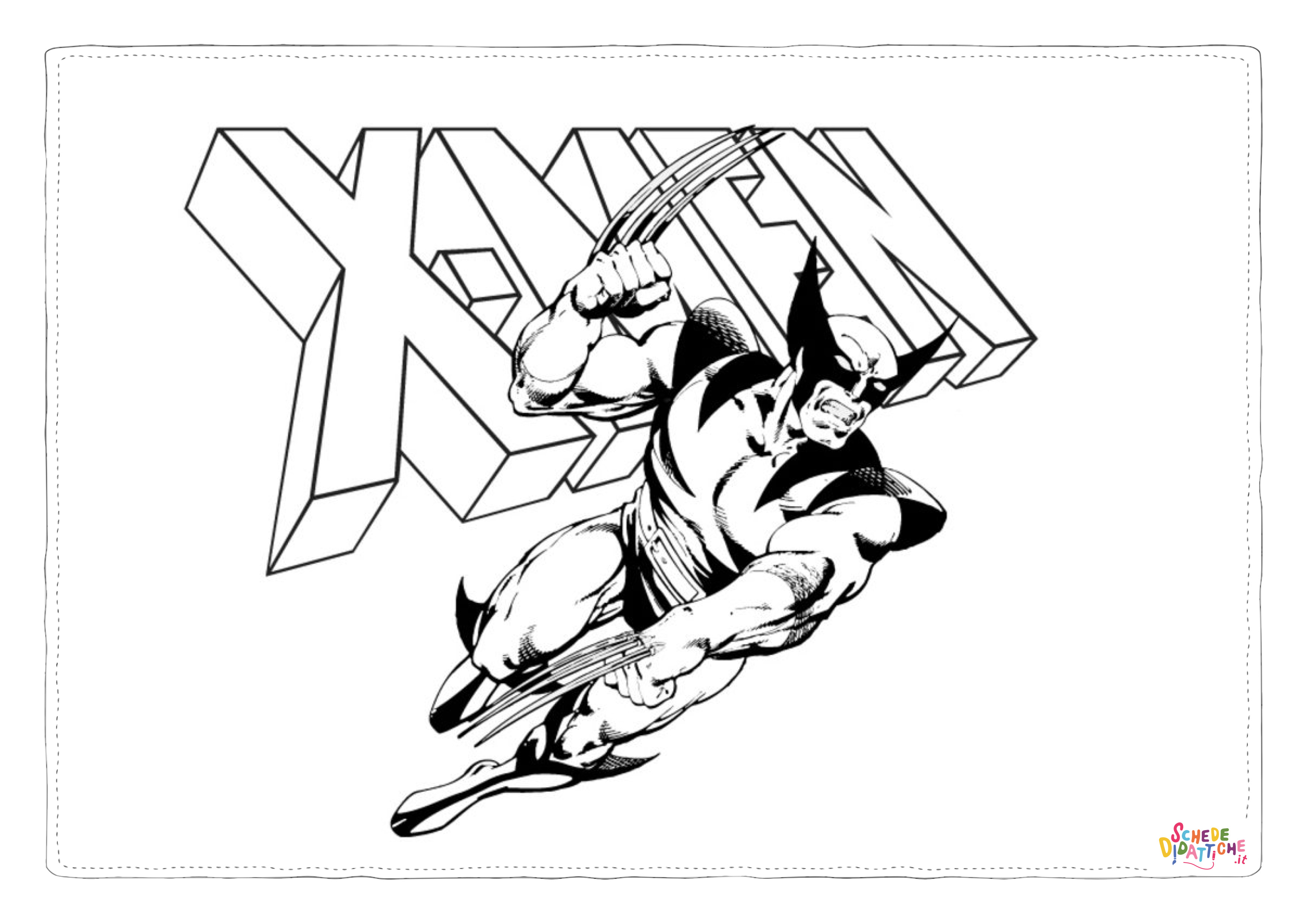 Disegno di Wolverine da stampare e colorare 4