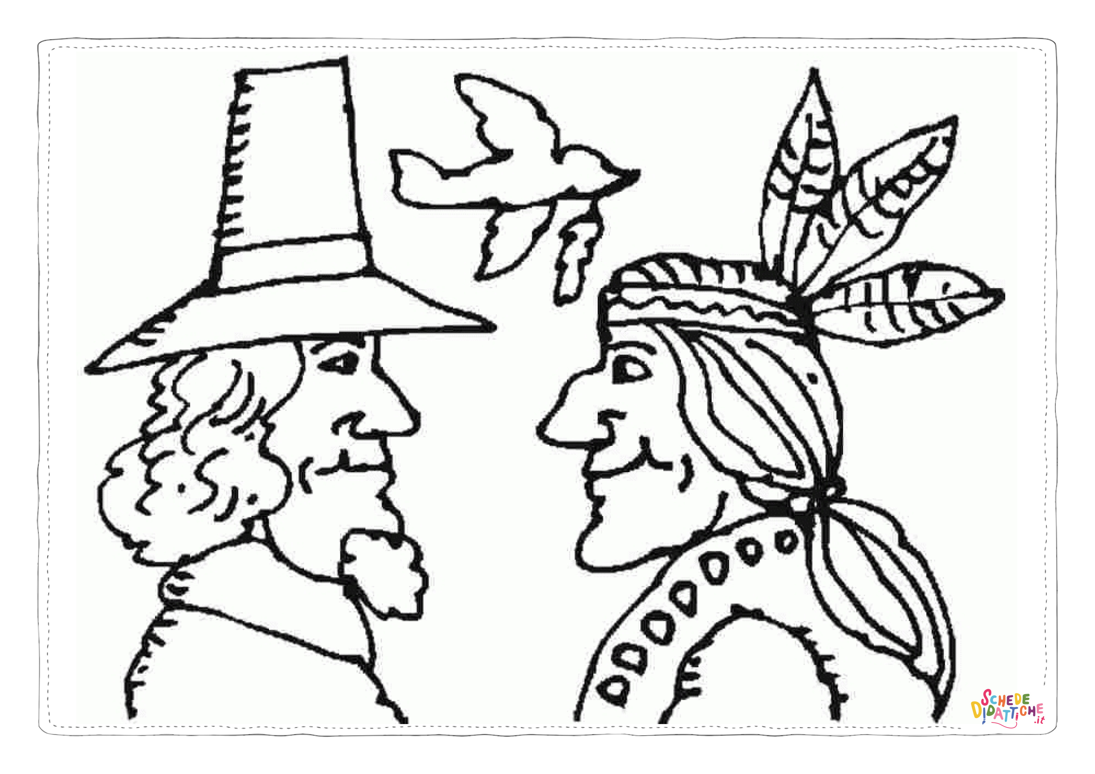 Disegno "Disegno di Indiani d'America da stampare e colorare 1" Disegno di Indiani d'America da stampare e colorare 1