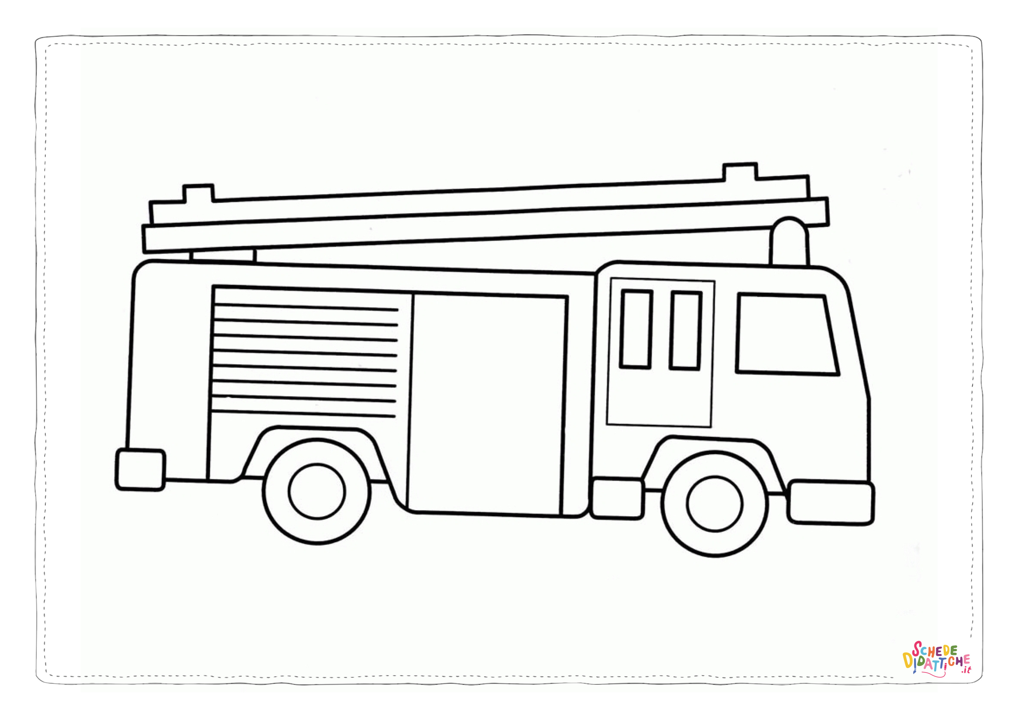 Disegno di camion dei pompieri da stampare e colorare 32