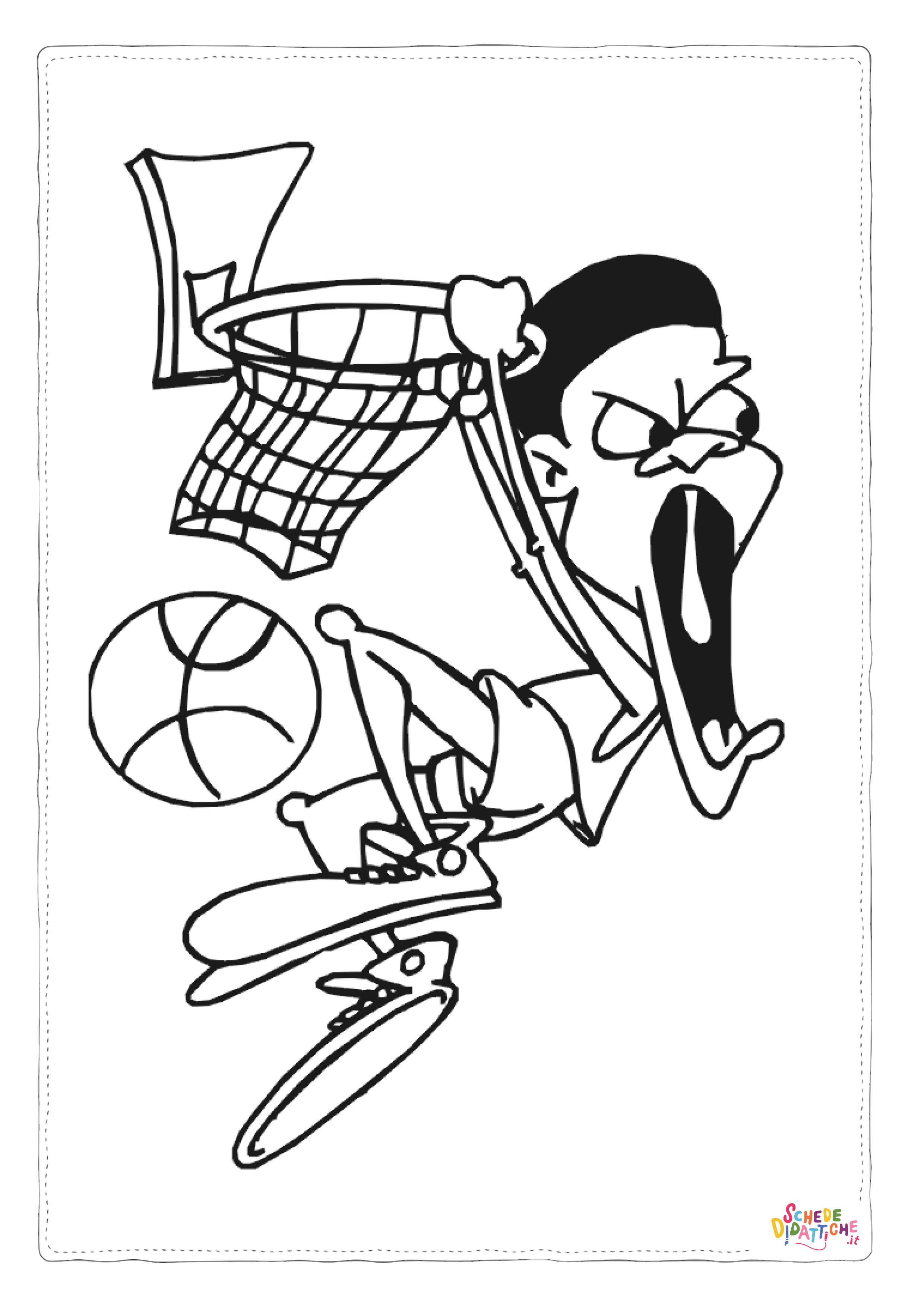 Disegno "Disegno di basket da stampare e colorare 54" Disegno di basket da stampare e colorare 54