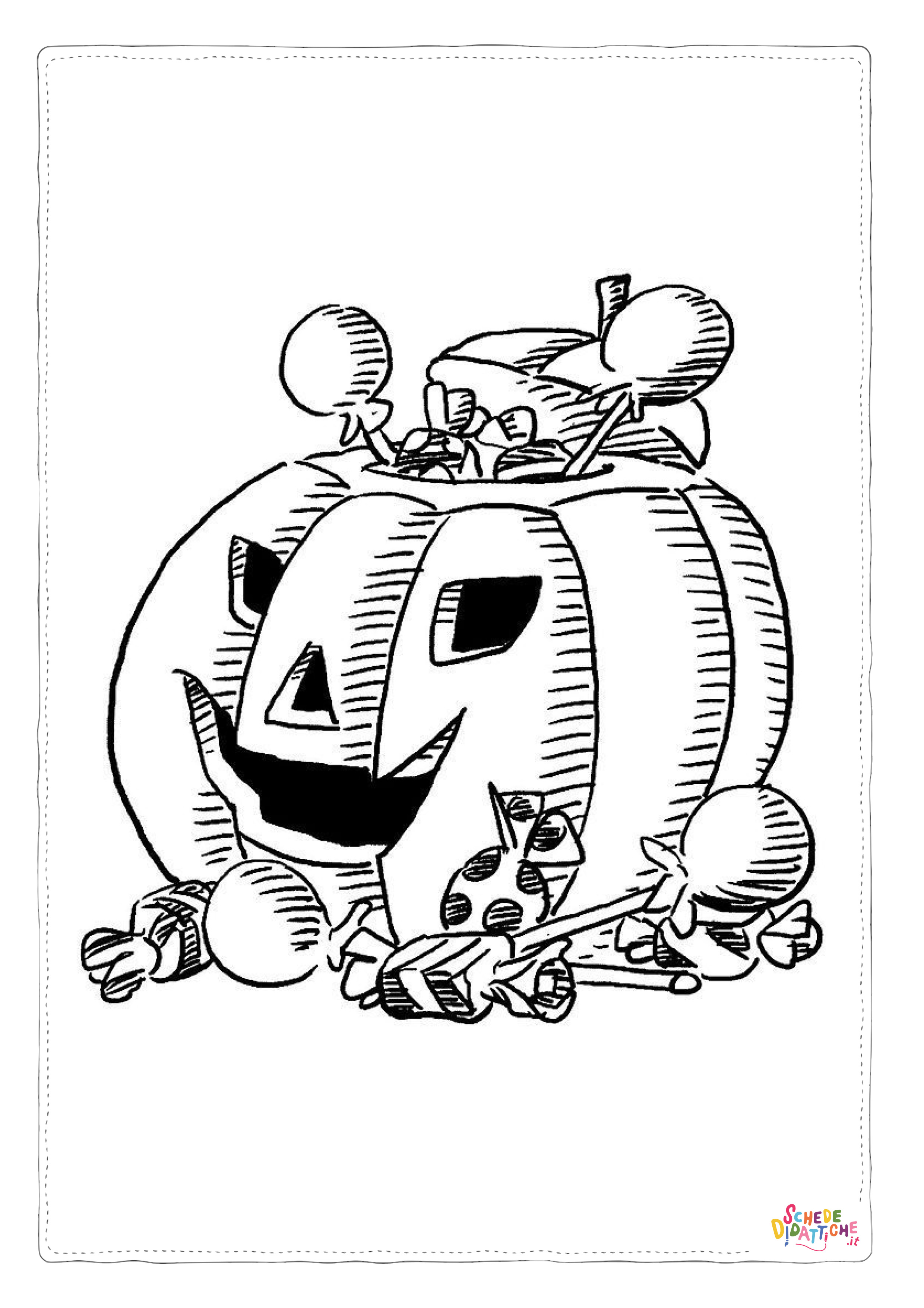 Disegno "Disegno di zucca di Halloween da stampare e colorare 210" Disegno di zucca di Halloween da stampare e colorare 210