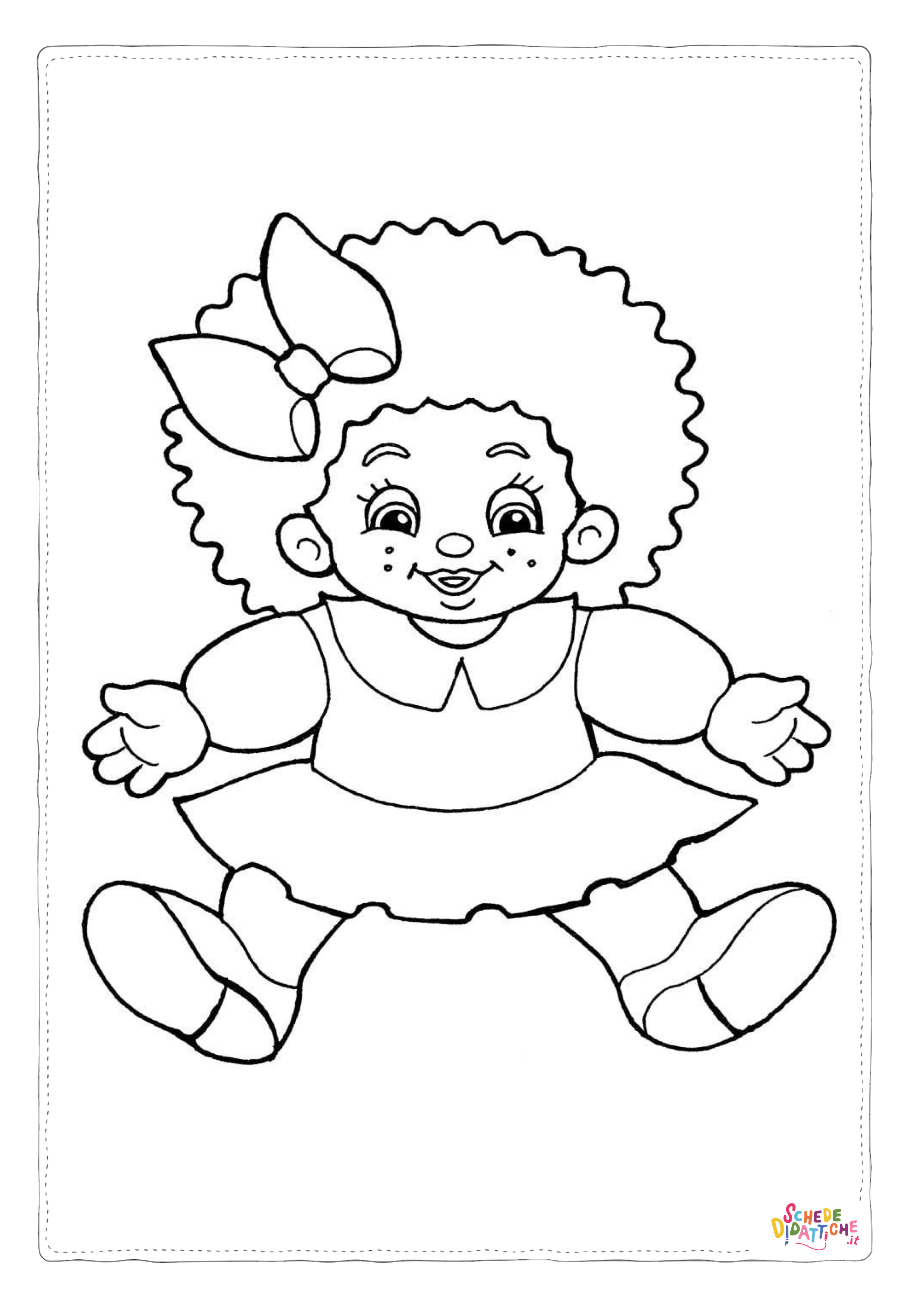 Disegno "Disegno di bambola da stampare e colorare 12" Disegno di bambola da stampare e colorare 12