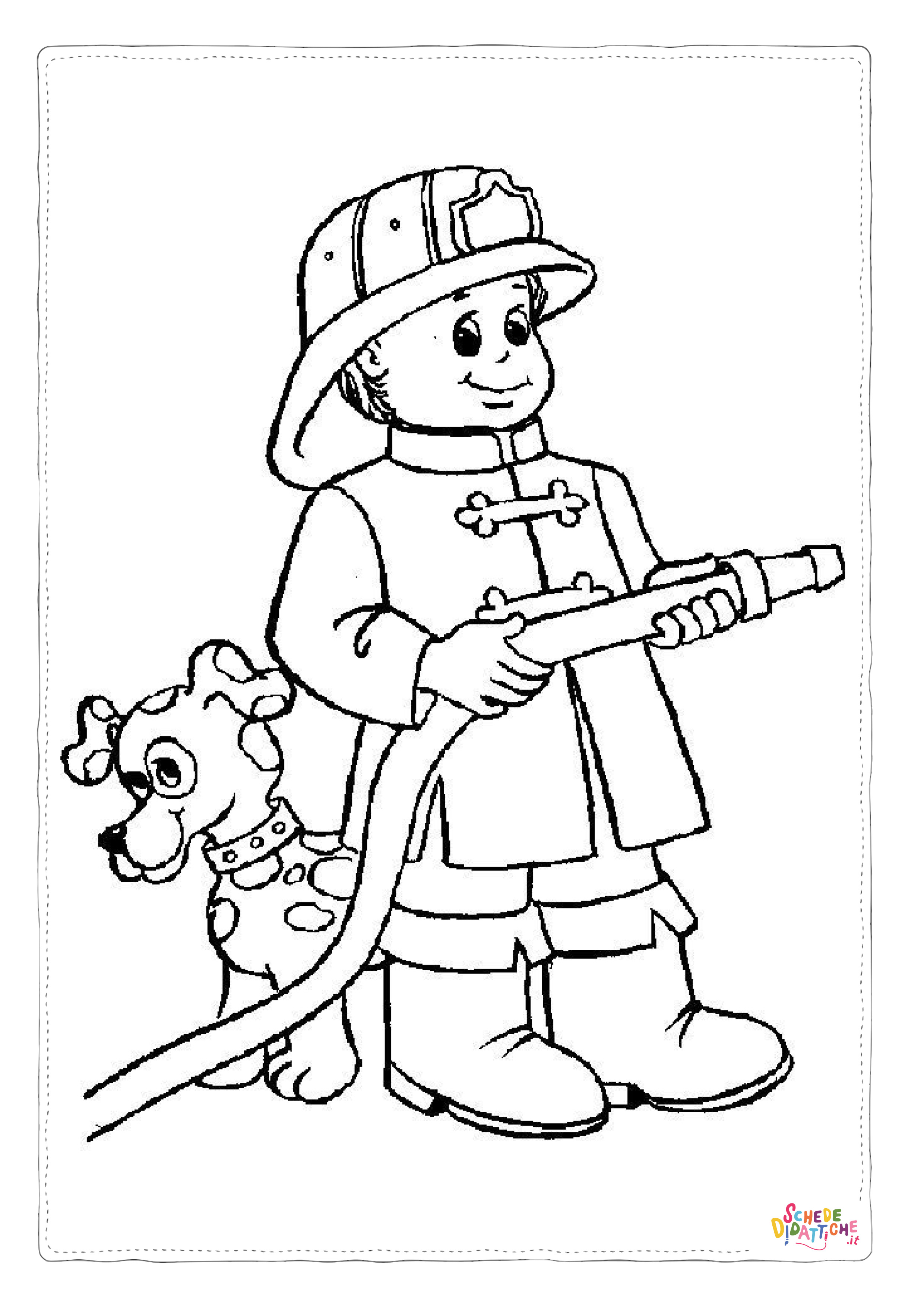 Disegno "Disegno di pompiere da stampare e colorare 81" Disegno di pompiere da stampare e colorare 81
