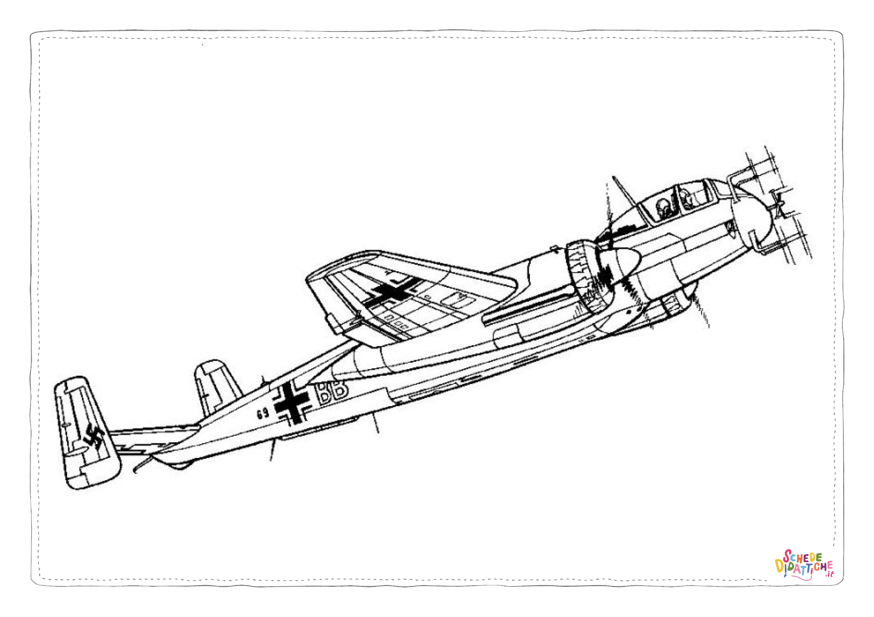 Disegno "Disegno di aereo militare da stampare e colorare 42" Disegno di aereo militare da stampare e colorare 42