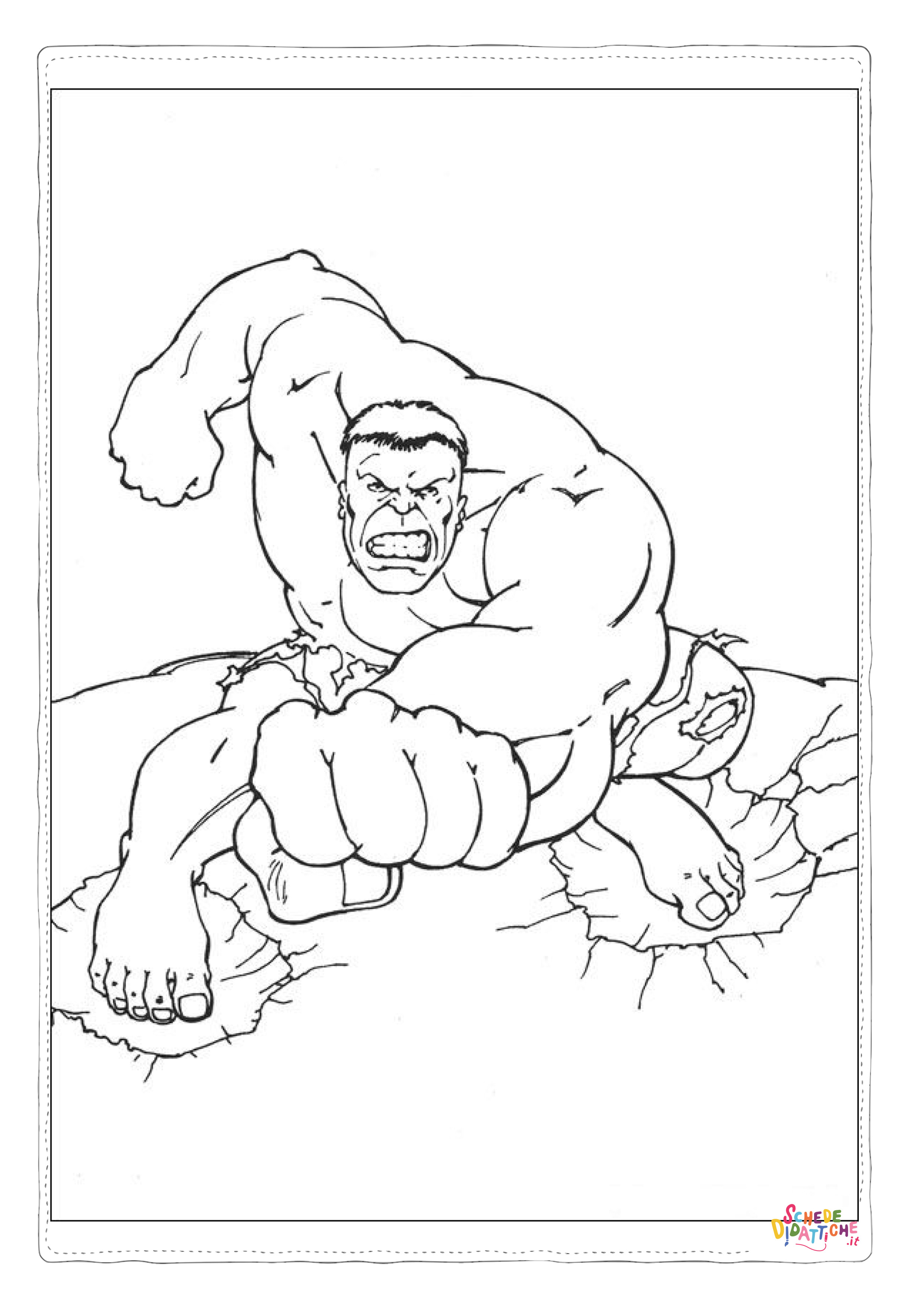Disegno di Hulk da stampare e colorare 30