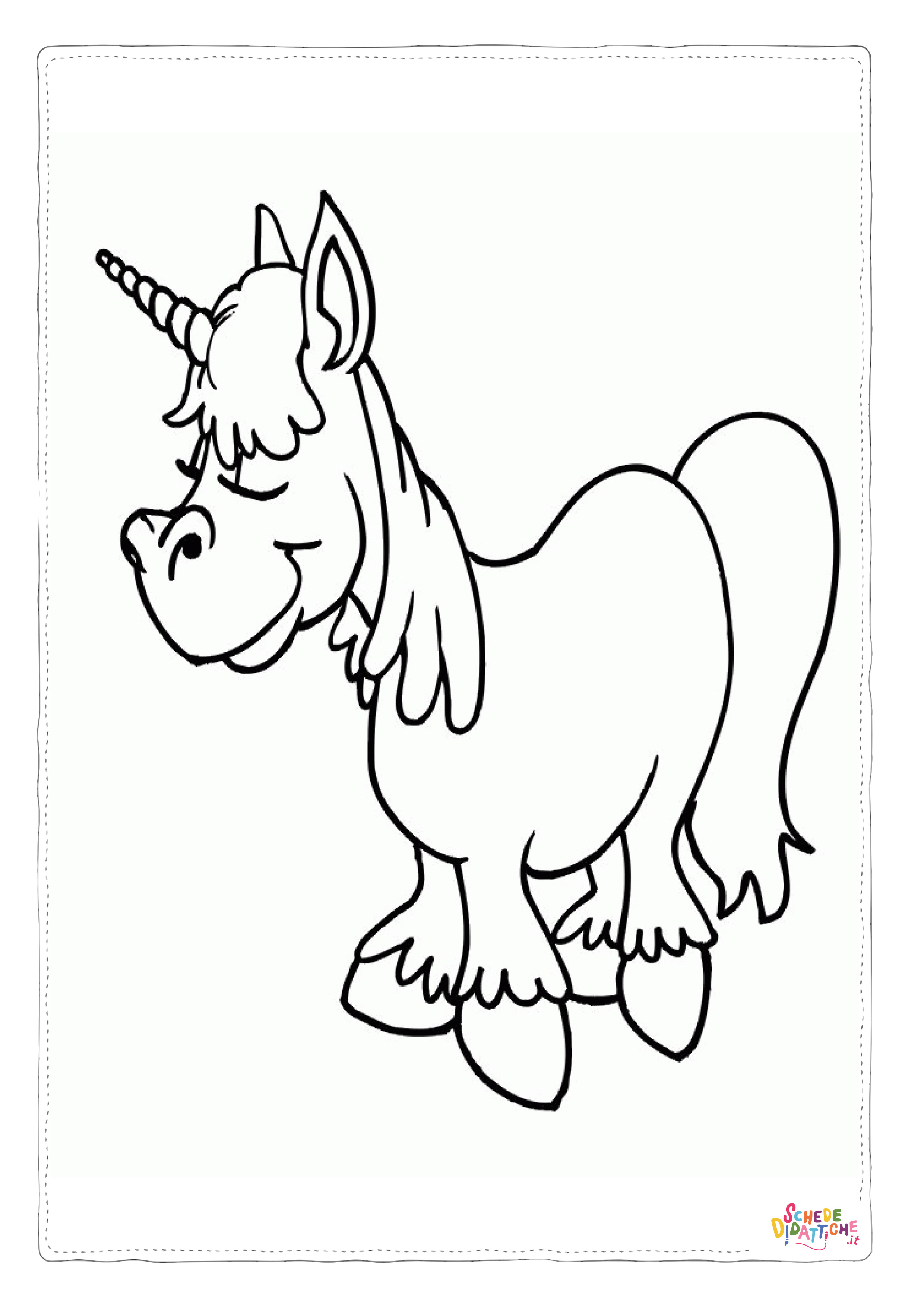 Disegno "Disegno di unicorno da stampare e colorare 8" Disegno di unicorno da stampare e colorare 8