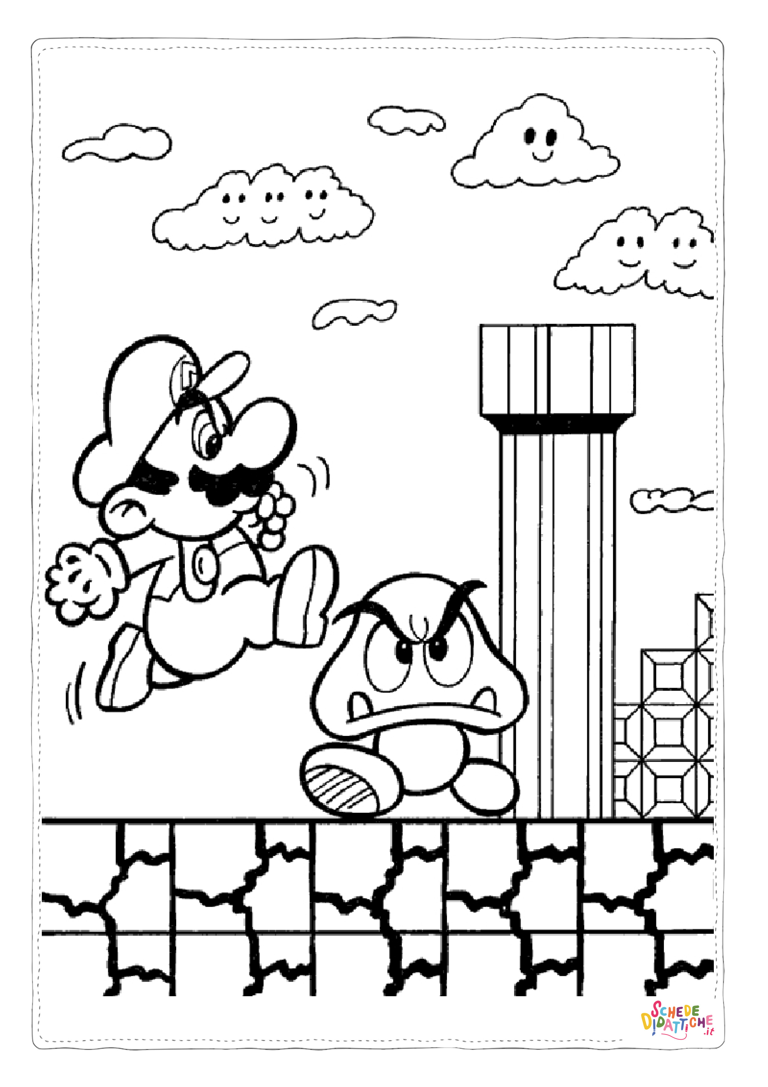 Disegno "Disegno di Super Mario da stampare e colorare 43" Disegno di Super Mario da stampare e colorare 43