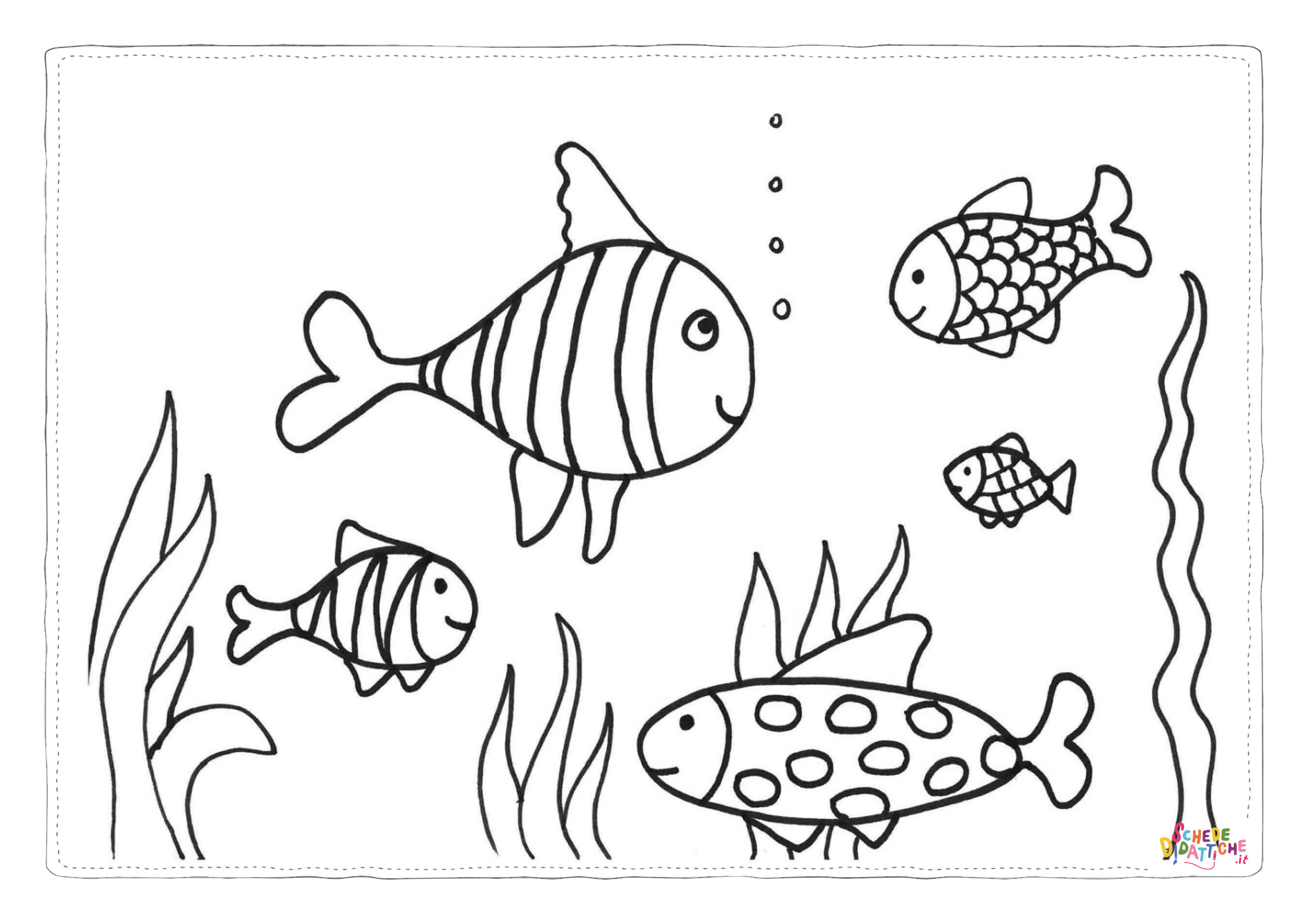 Disegno di pesce da stampare e colorare 124