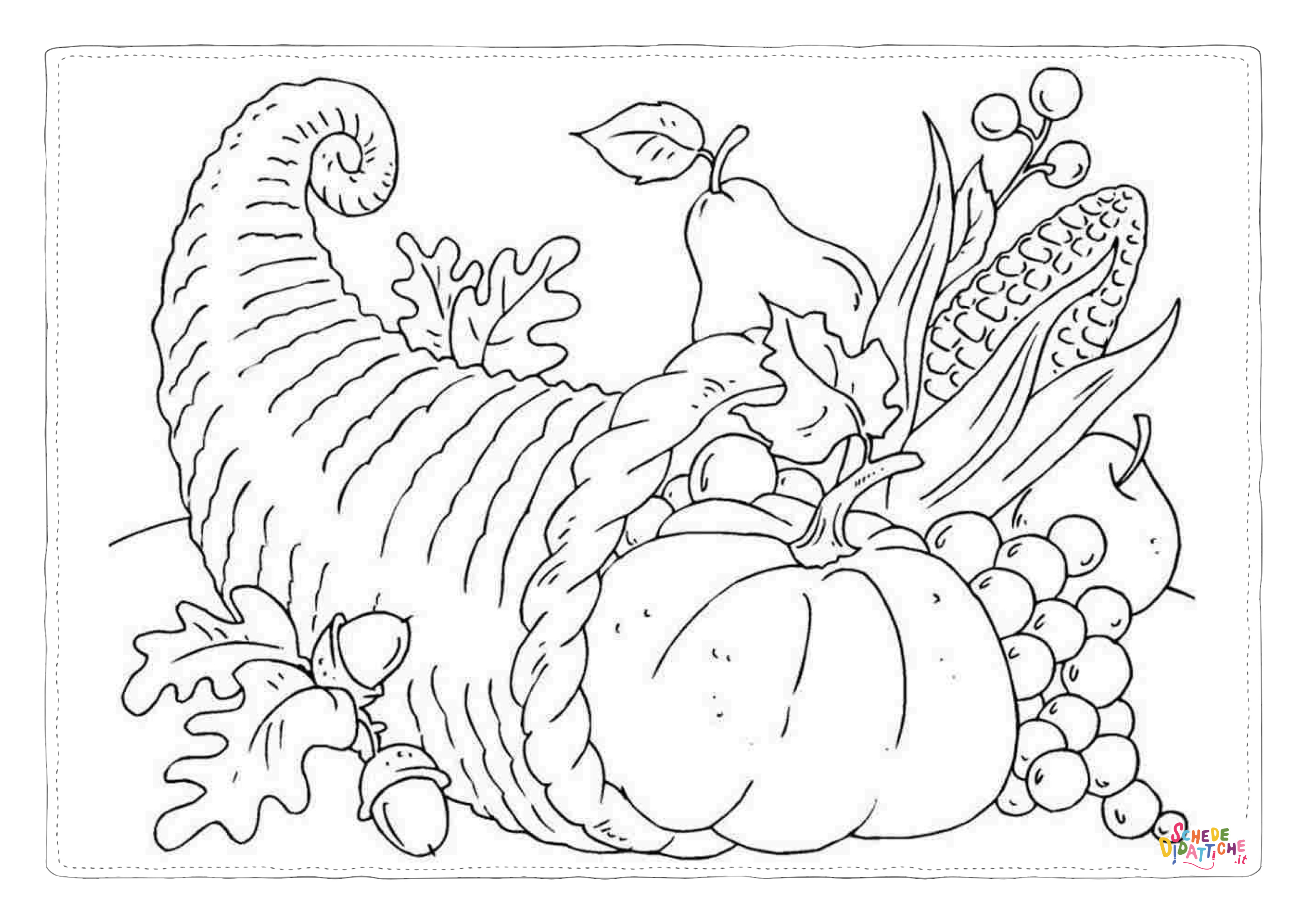 Disegno di cesto di frutta da stampare e colorare 20