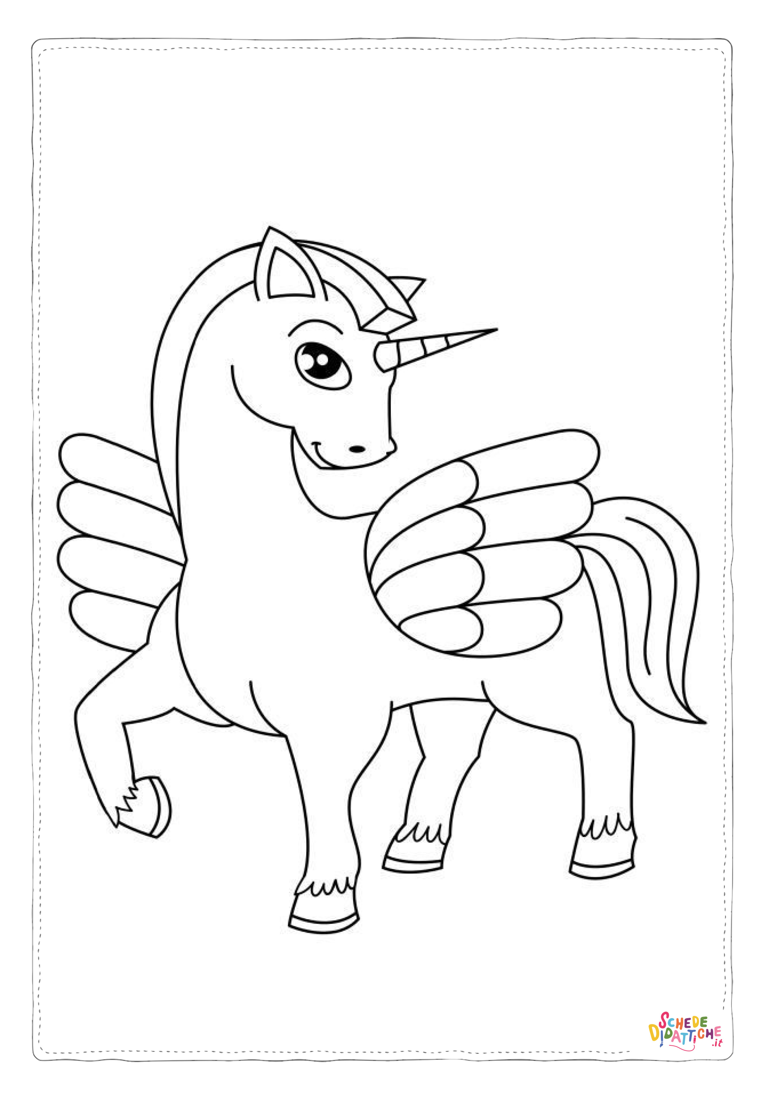 Disegno "Disegno di unicorno da stampare e colorare 83" Disegno di unicorno da stampare e colorare 83