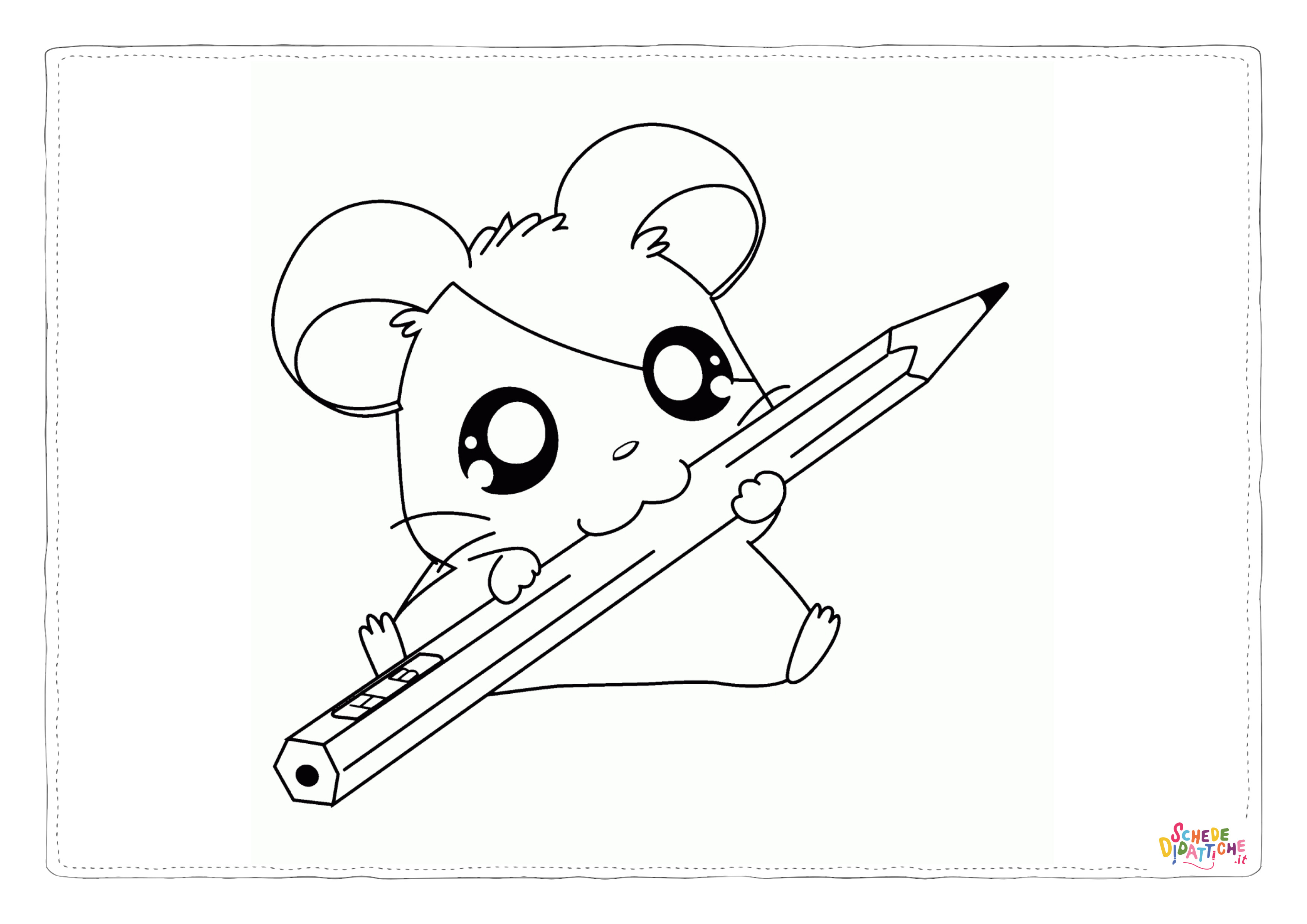 Disegno "Disegno di Hamtaro da stampare e colorare 23" Disegno di Hamtaro da stampare e colorare 23
