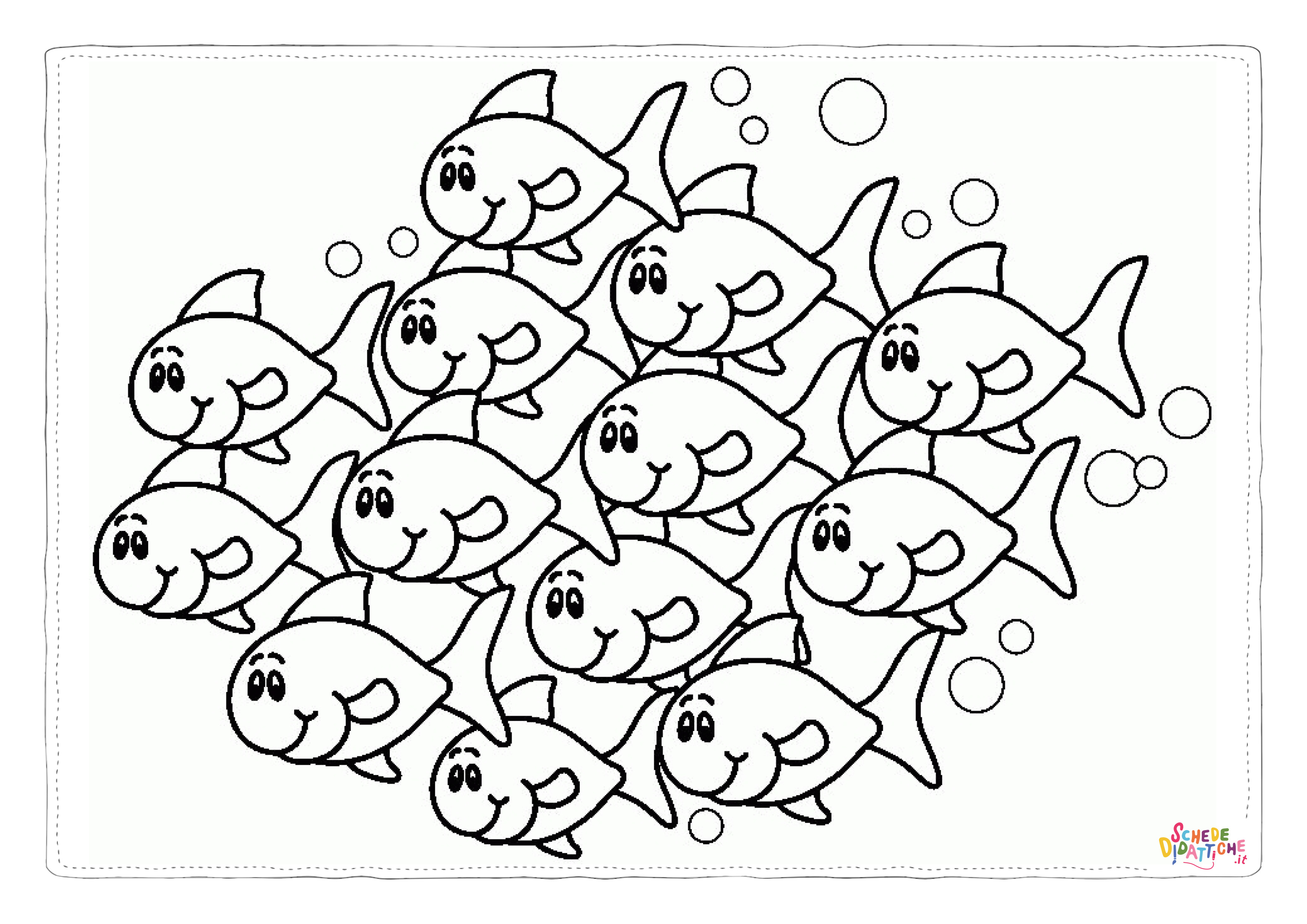 Disegno di pesce da stampare e colorare 216