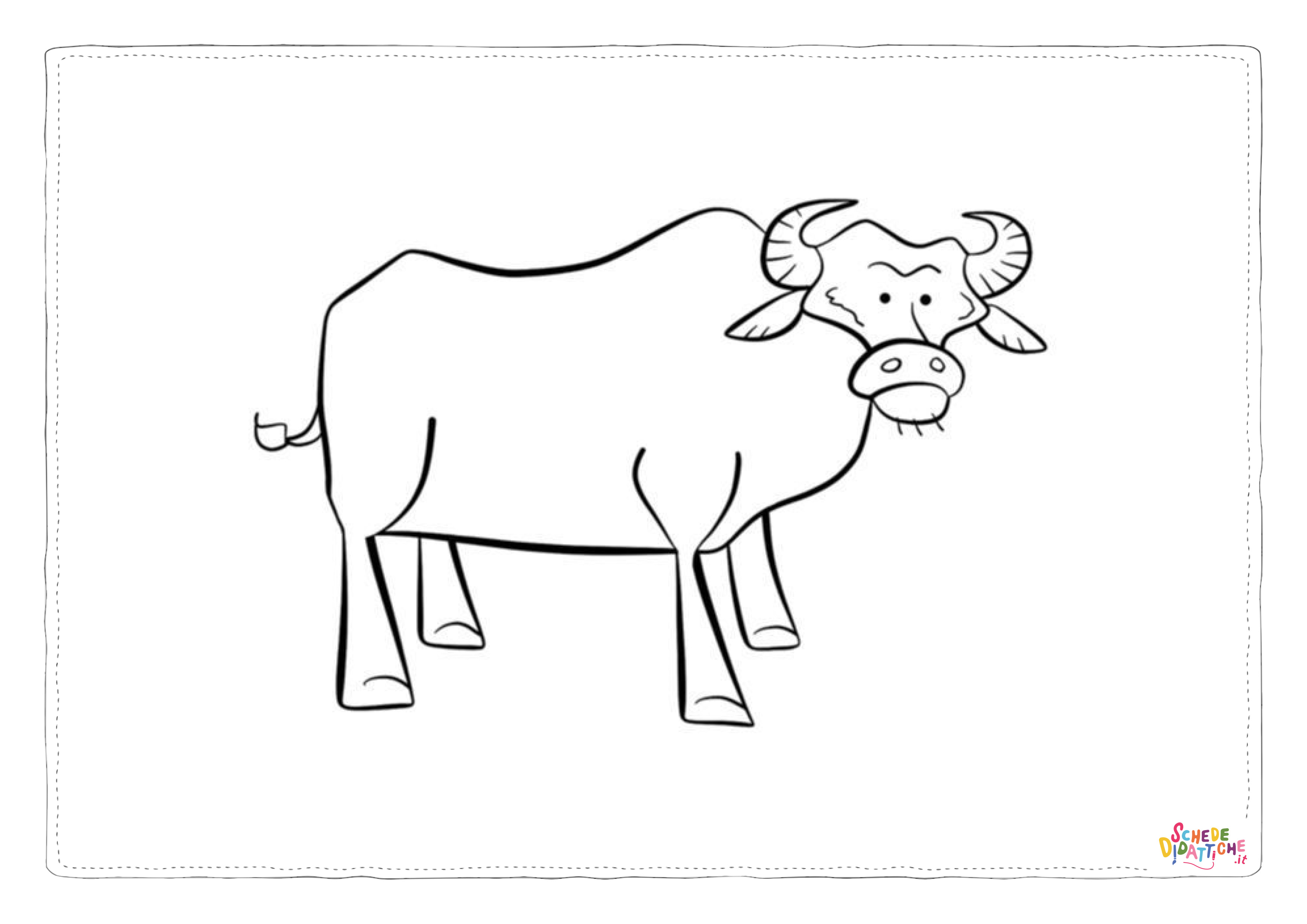 Disegno "Disegno di bufalo da stampare e colorare 8" Disegno di bufalo da stampare e colorare 8