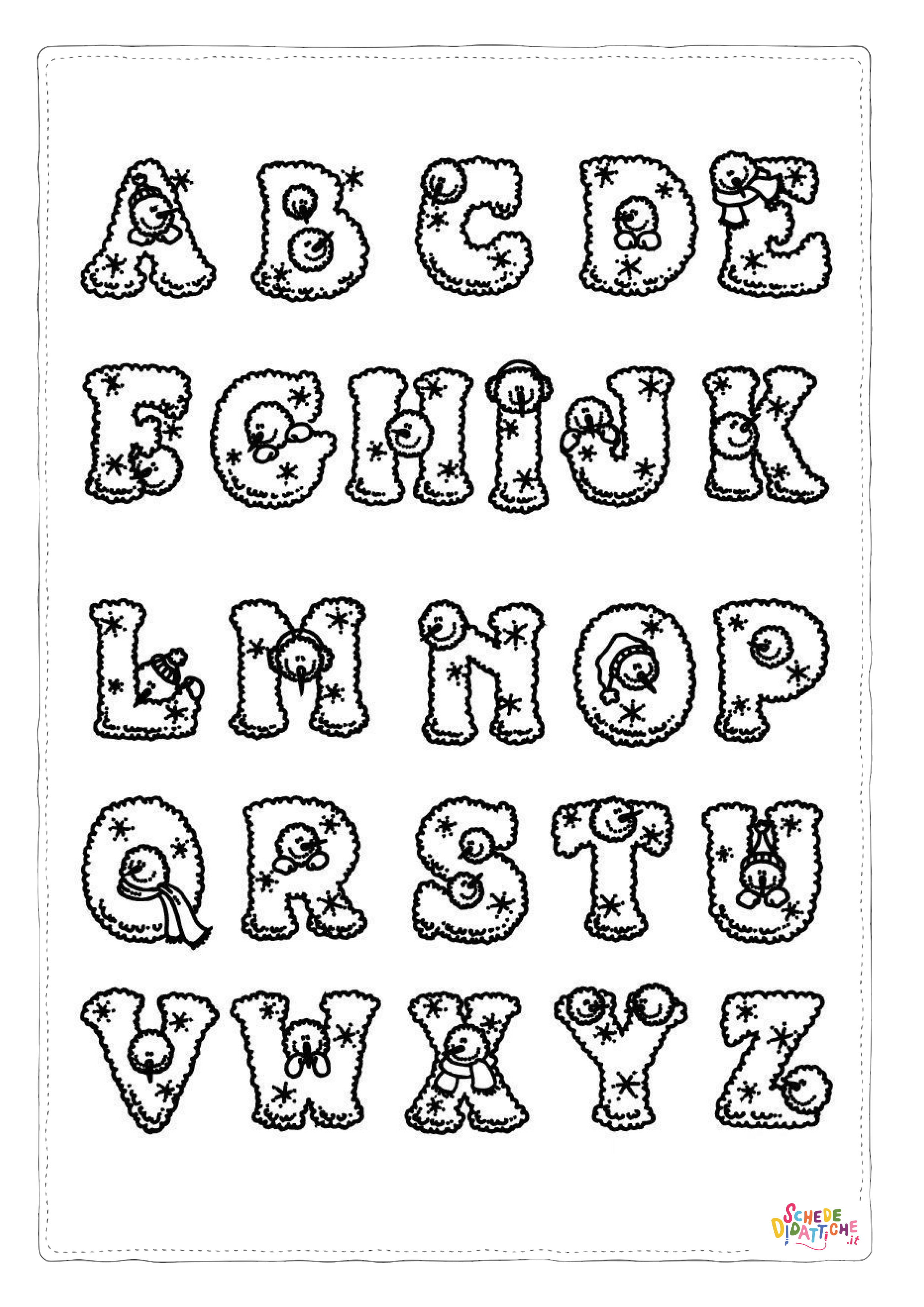 Disegno "Disegno di lettera dell'alfabeto da stampare e colorare 301" Disegno di lettera dell'alfabeto da stampare e colorare 301