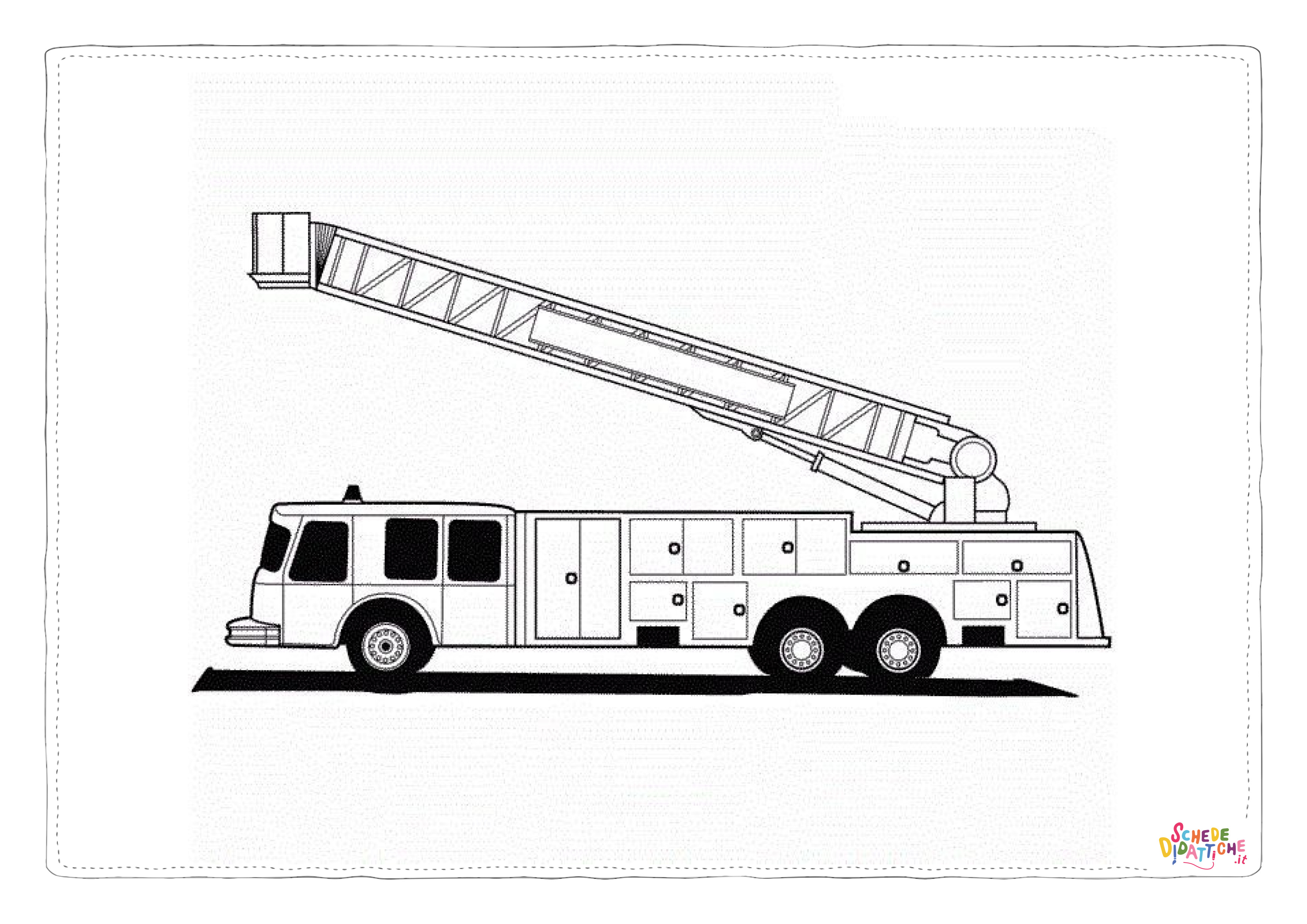 Disegno di camion dei pompieri da stampare e colorare 40