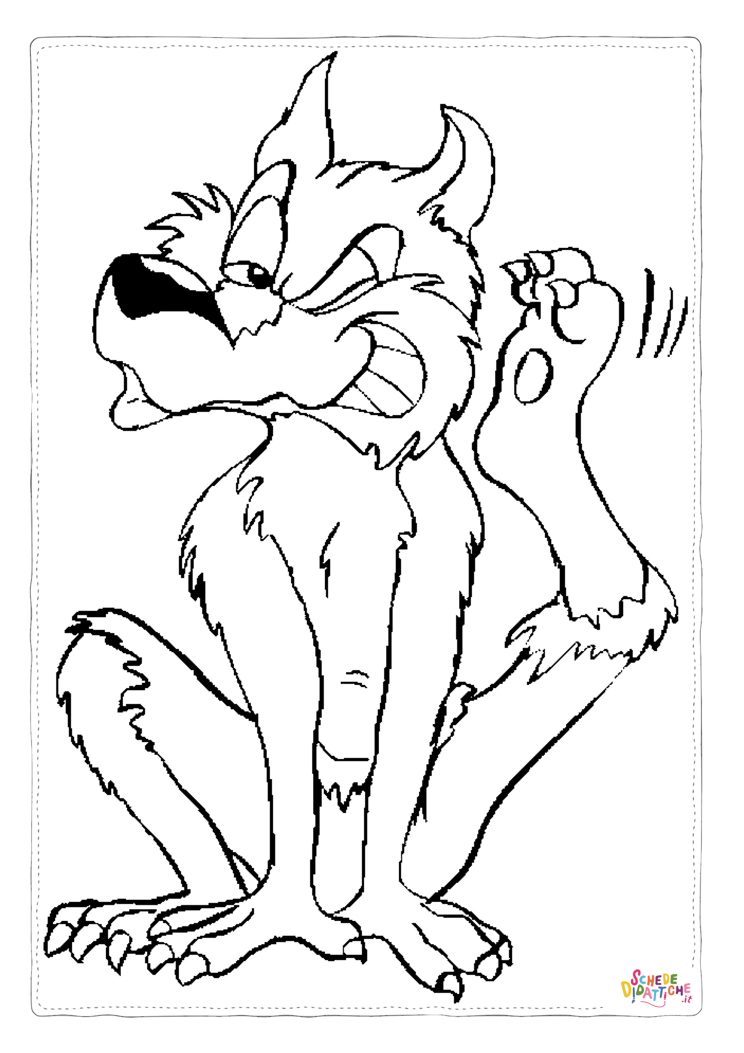 Disegno di lupo da stampare e colorare 49