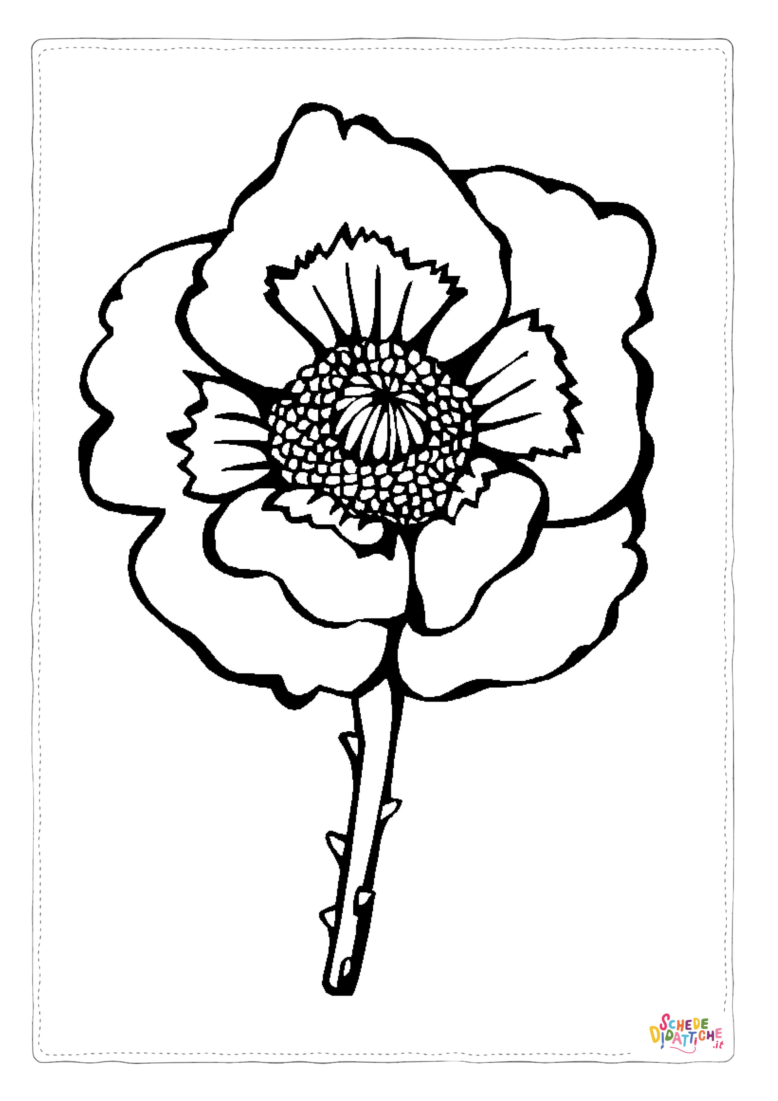 Disegno "Disegno di fiore da stampare e colorare 121" Disegno di fiore da stampare e colorare 121