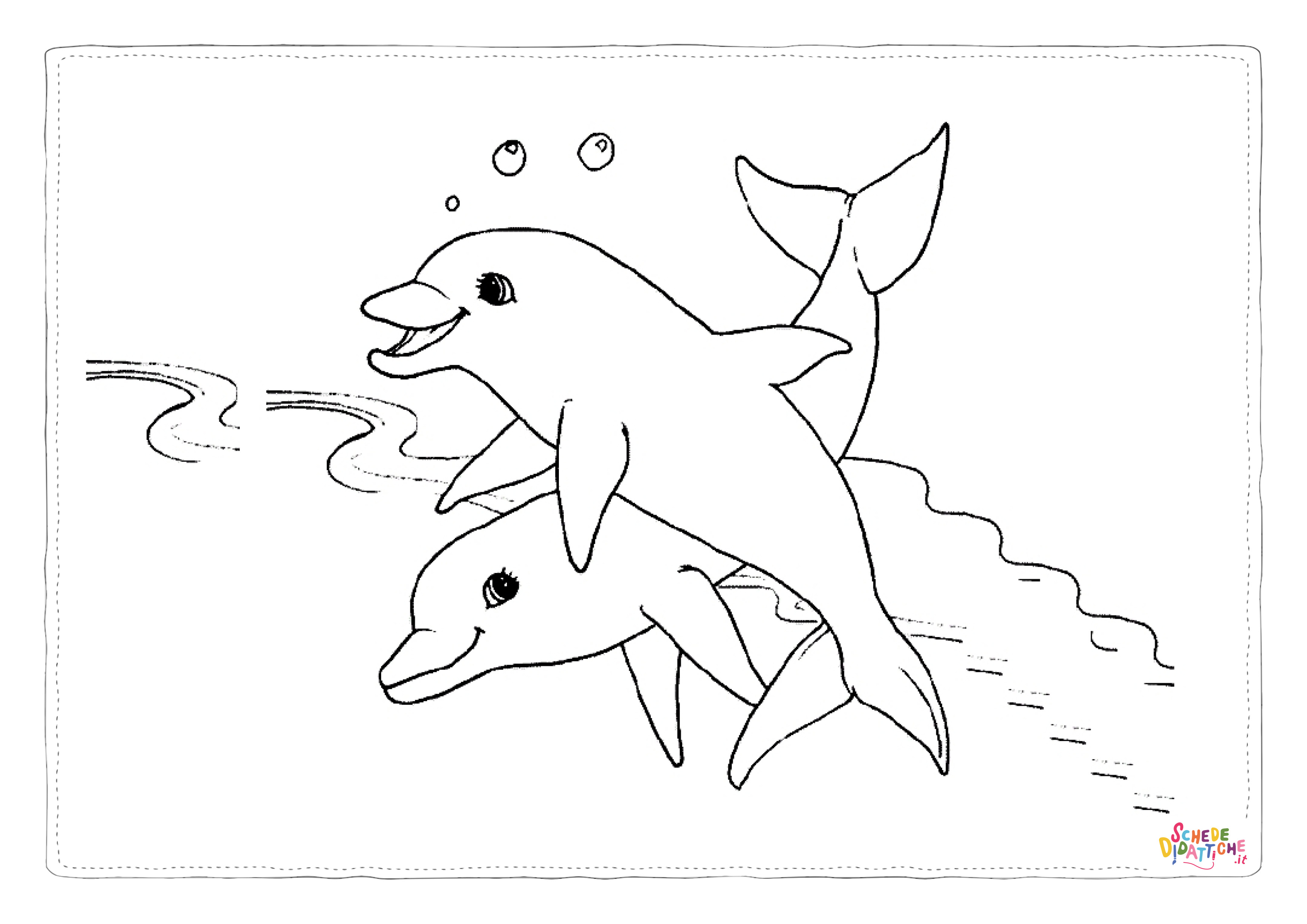 Disegno "Disegno di delfino da stampare e colorare 26" Disegno di delfino da stampare e colorare 26