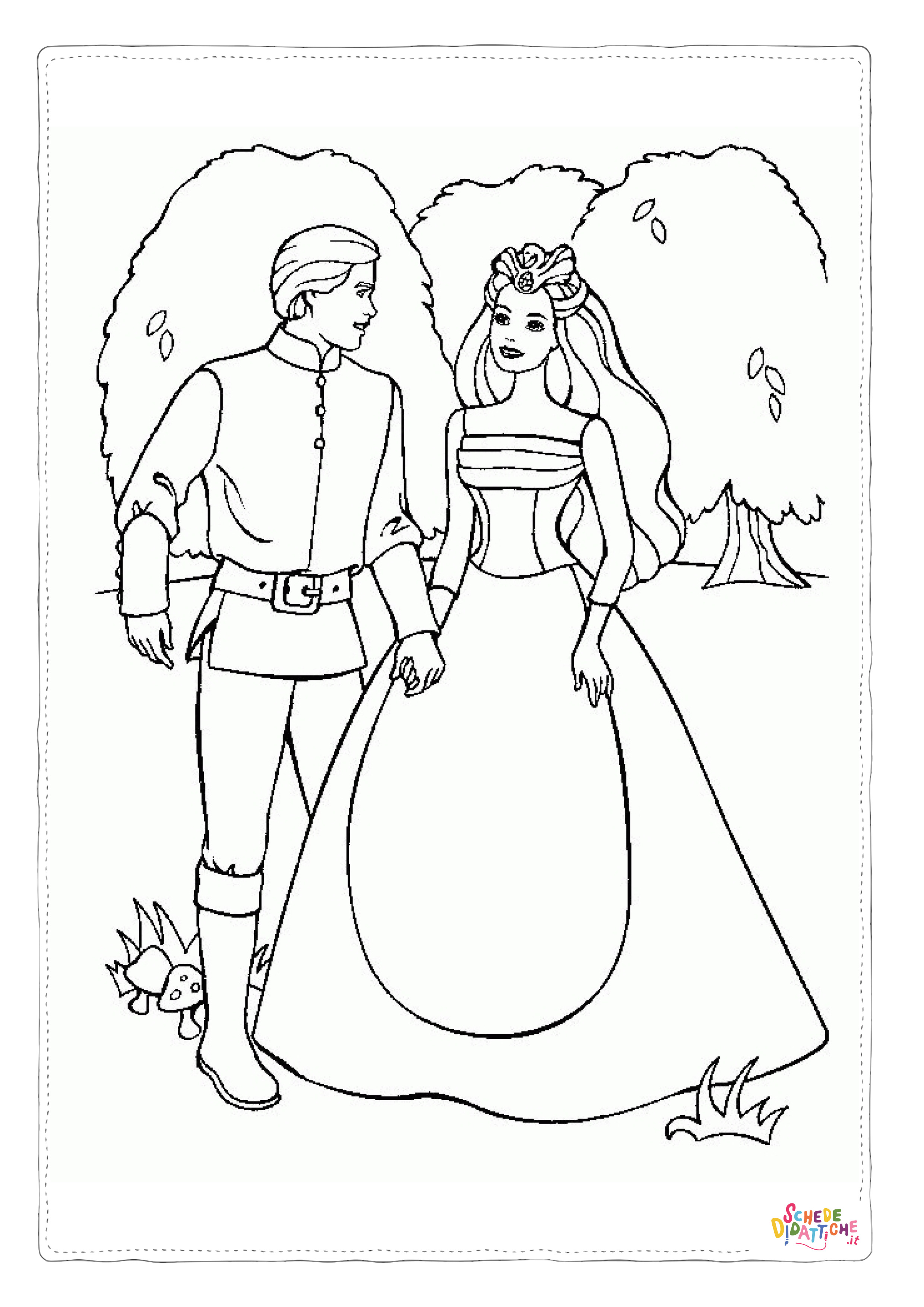 Disegno "Disegno di Barbie Principessa da stampare e colorare 10" Disegno di Barbie Principessa da stampare e colorare 10