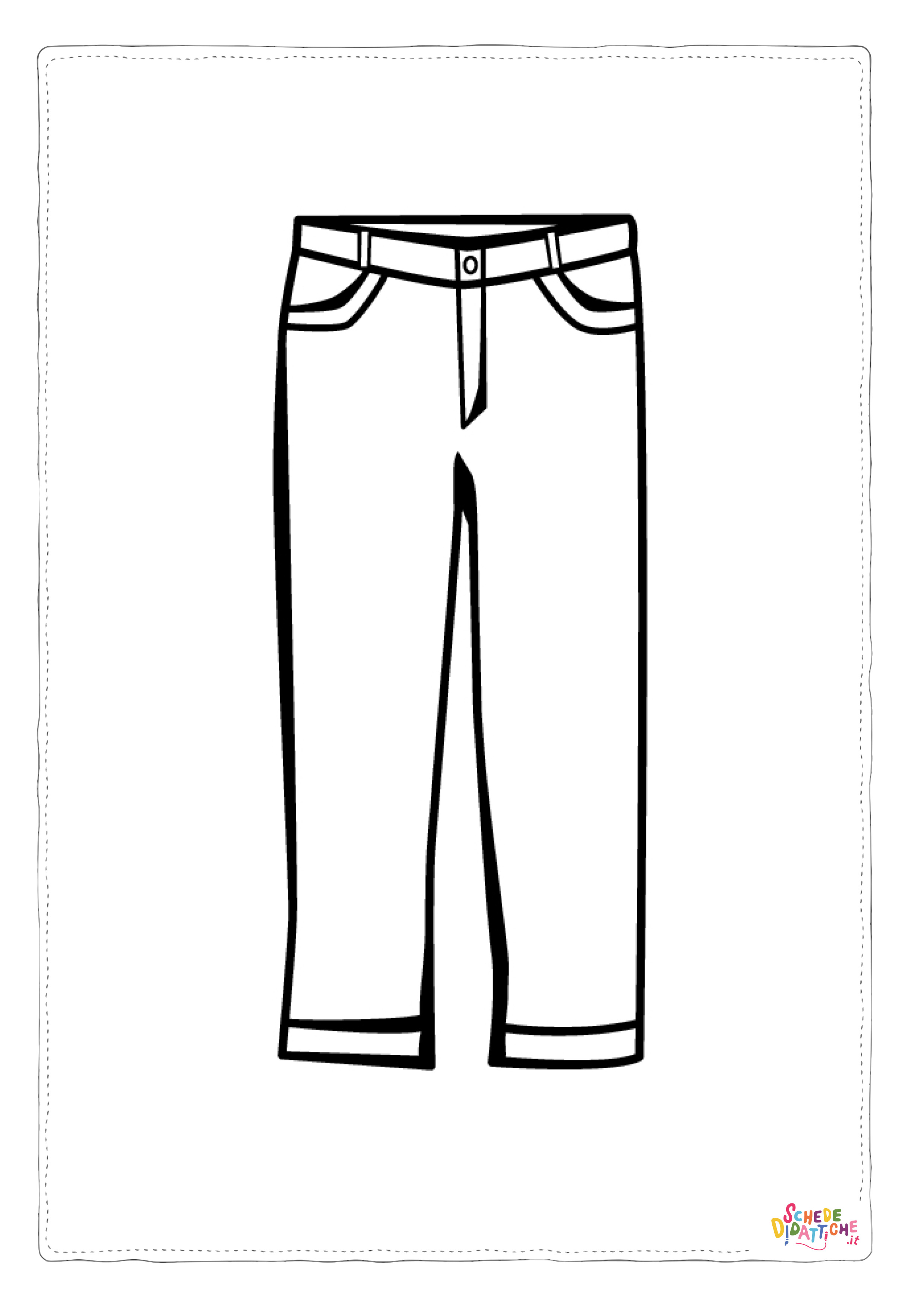 Disegno "Disegno di pantalone da stampare e colorare 8" Disegno di pantalone da stampare e colorare 8