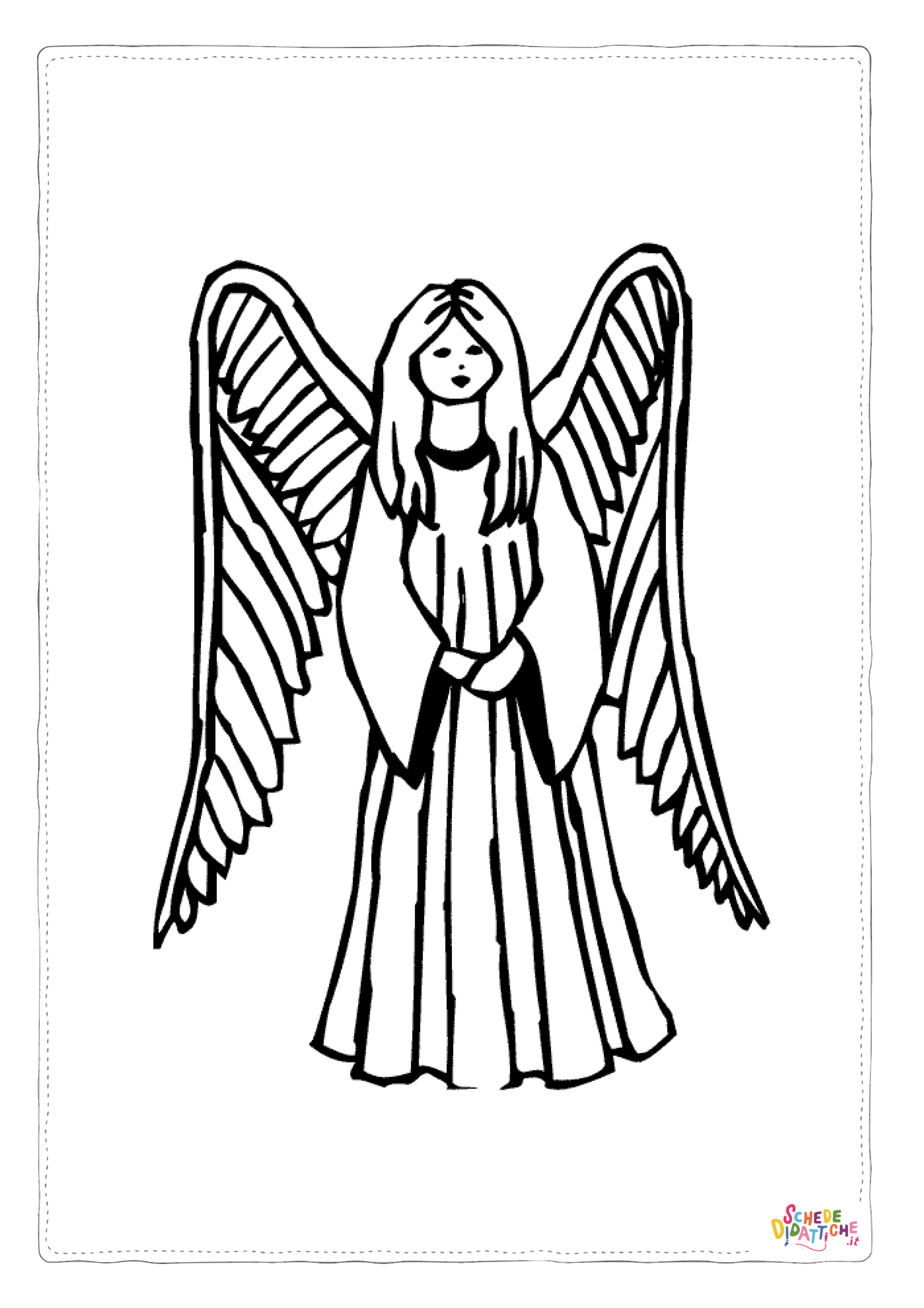 Disegno "Disegno di angelo da stampare e colorare 5" Disegno di angelo da stampare e colorare 5