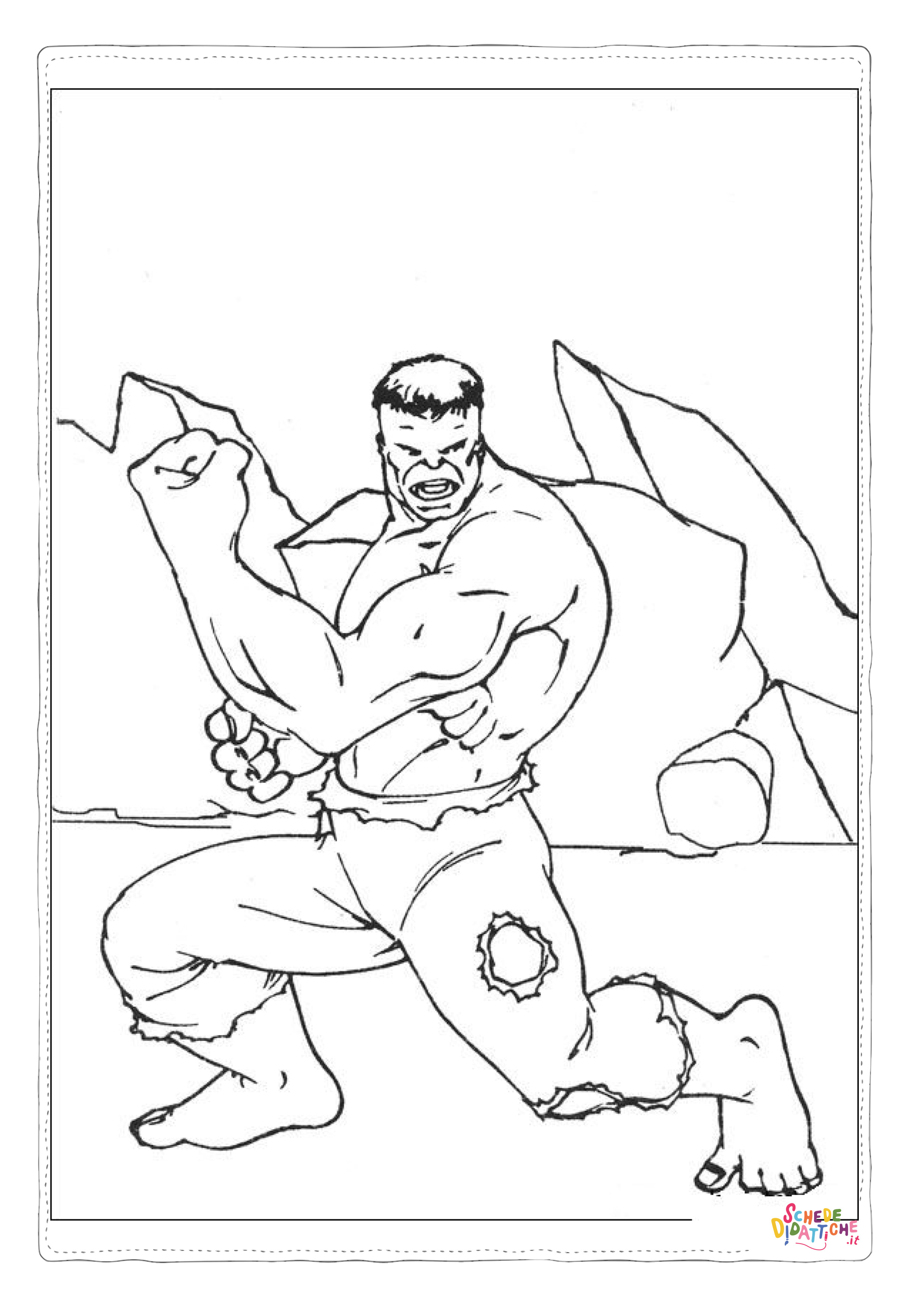 Disegno "Disegno di Hulk da stampare e colorare 16" Disegno di Hulk da stampare e colorare 16