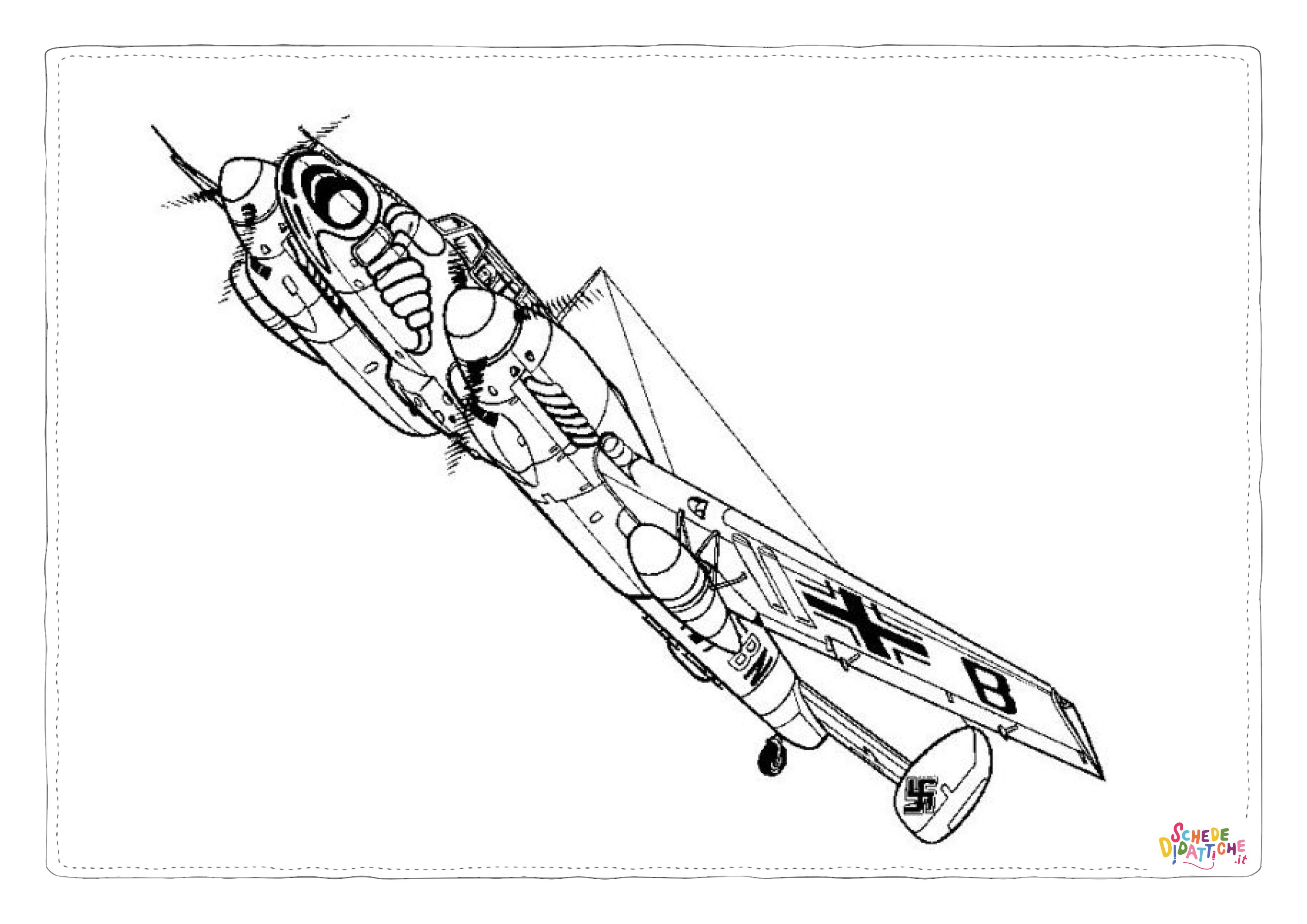 Disegno "Disegno di aereo militare da stampare e colorare 57" Disegno di aereo militare da stampare e colorare 57